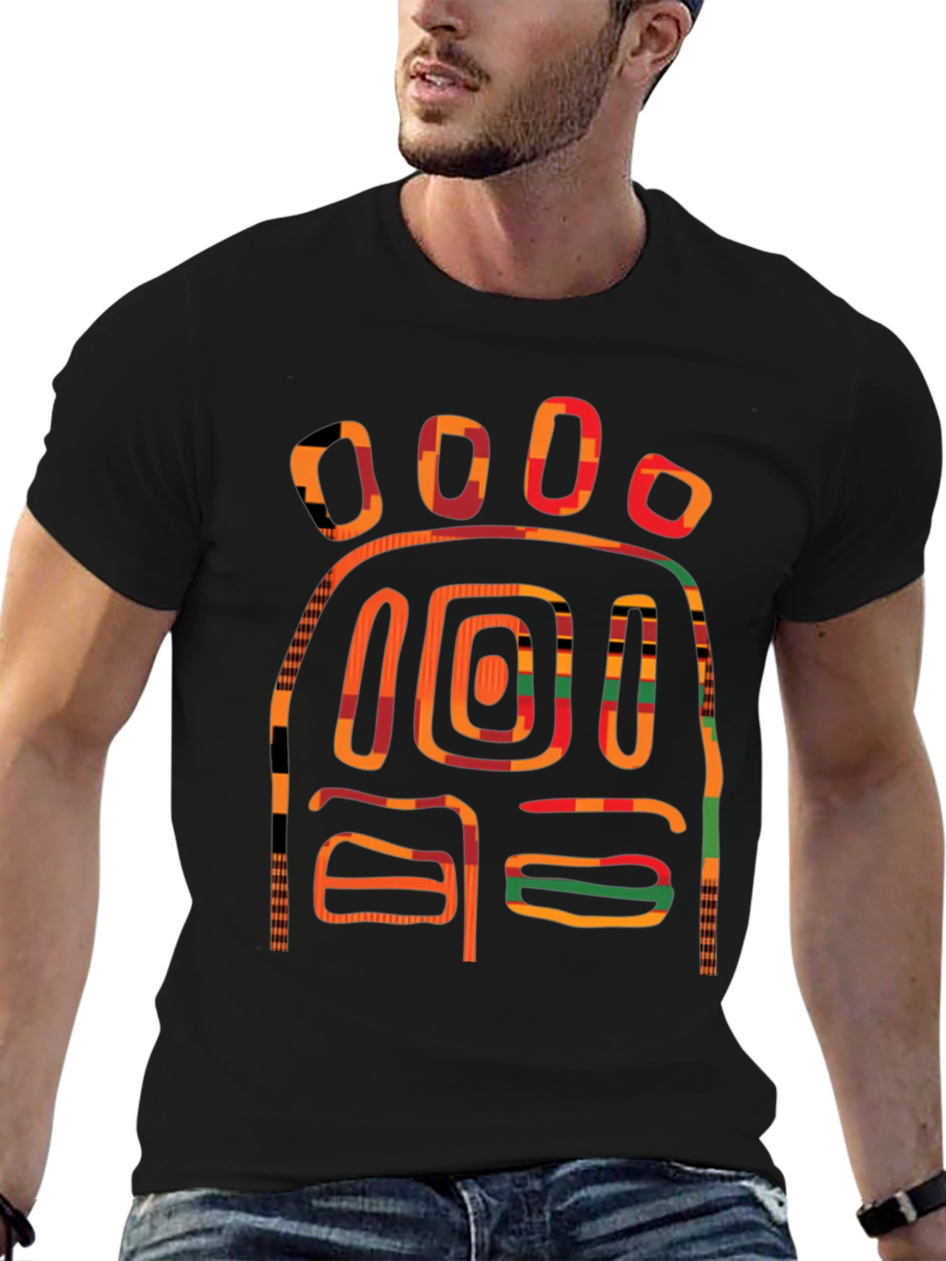 Abstract Graphic Print T-Shirt - Bold Design
