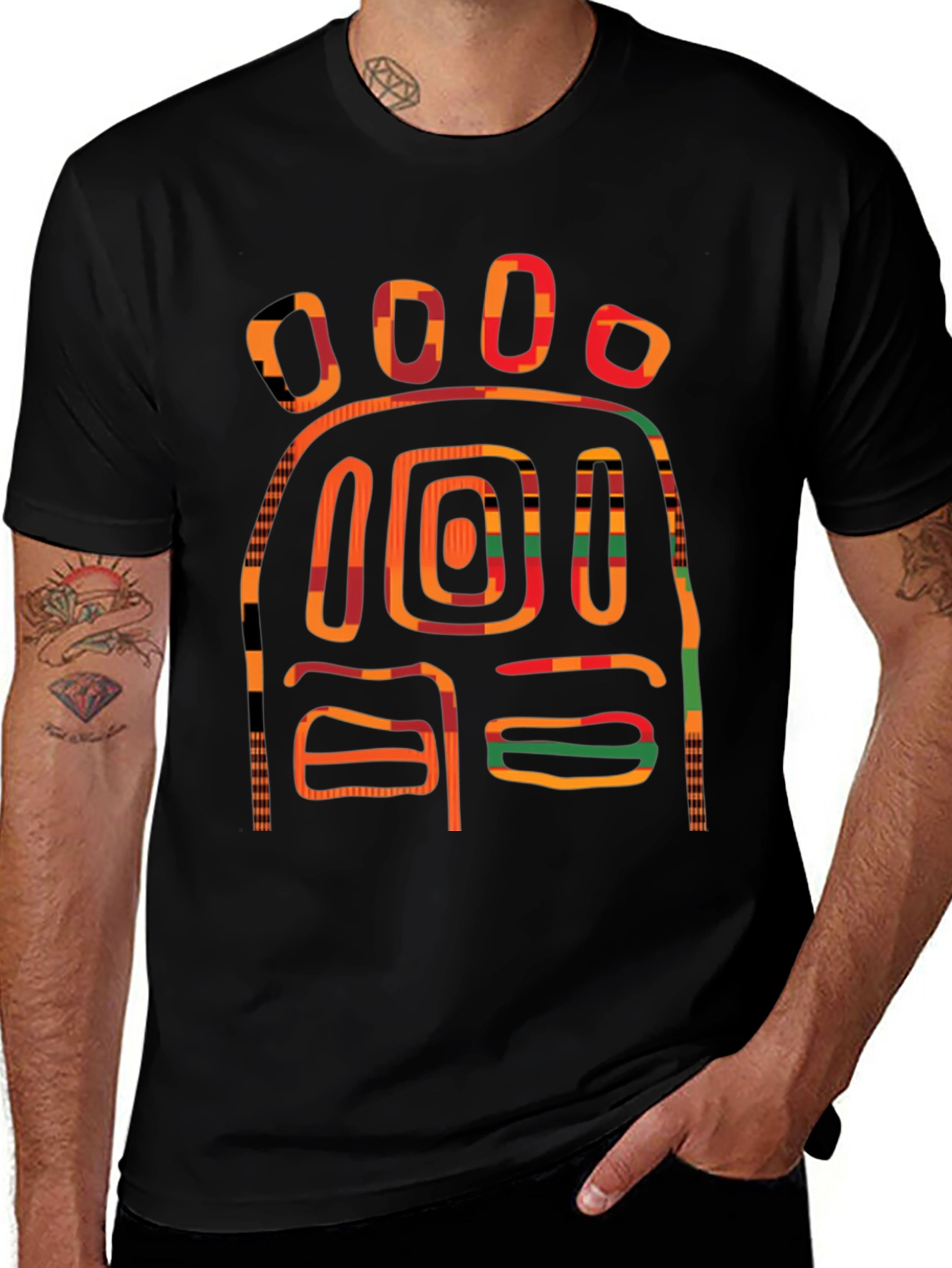 Abstract Graphic Print T-Shirt - Bold Design