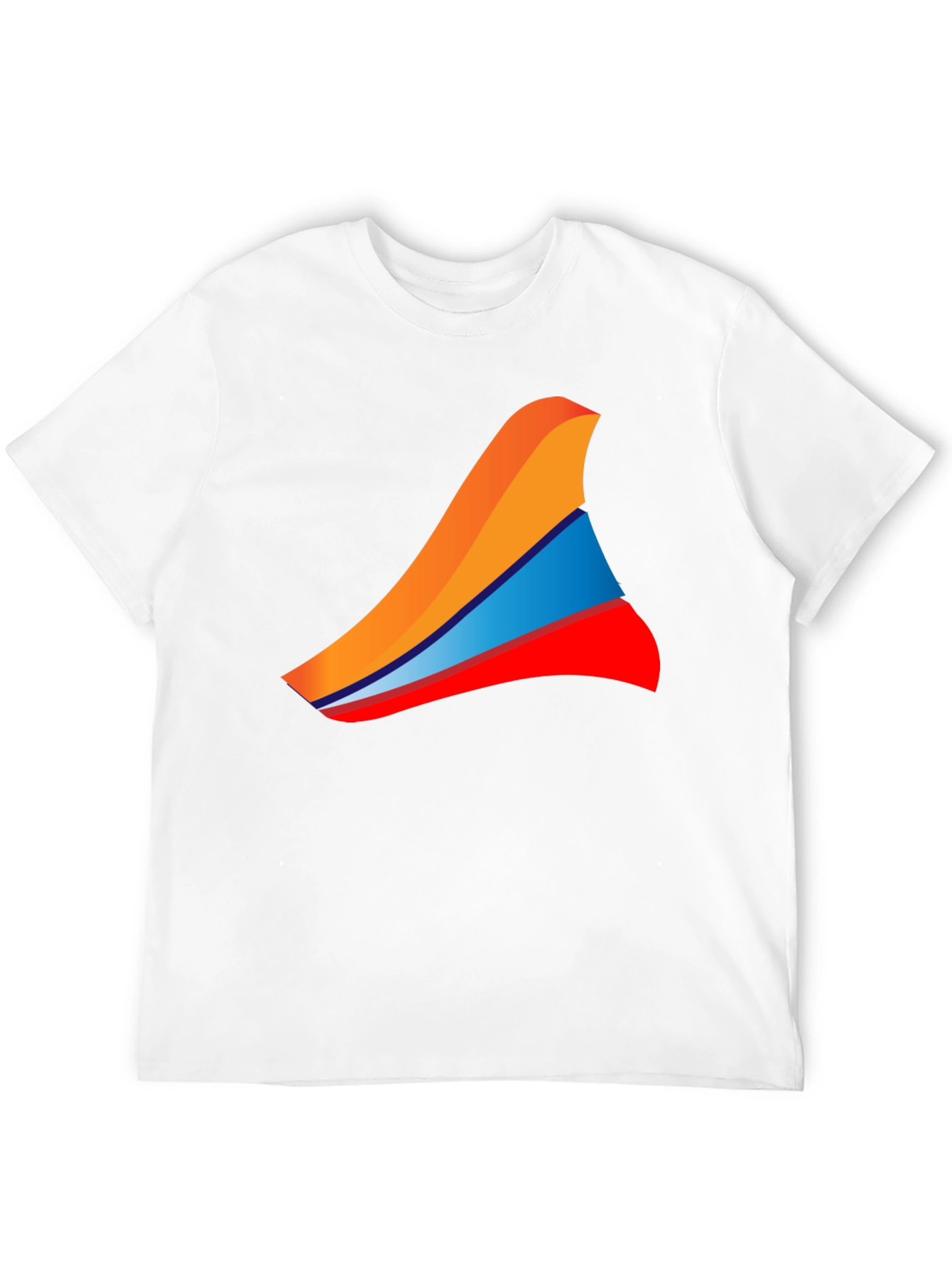 Mens Black T-Shirt with Abstract Wave Design
