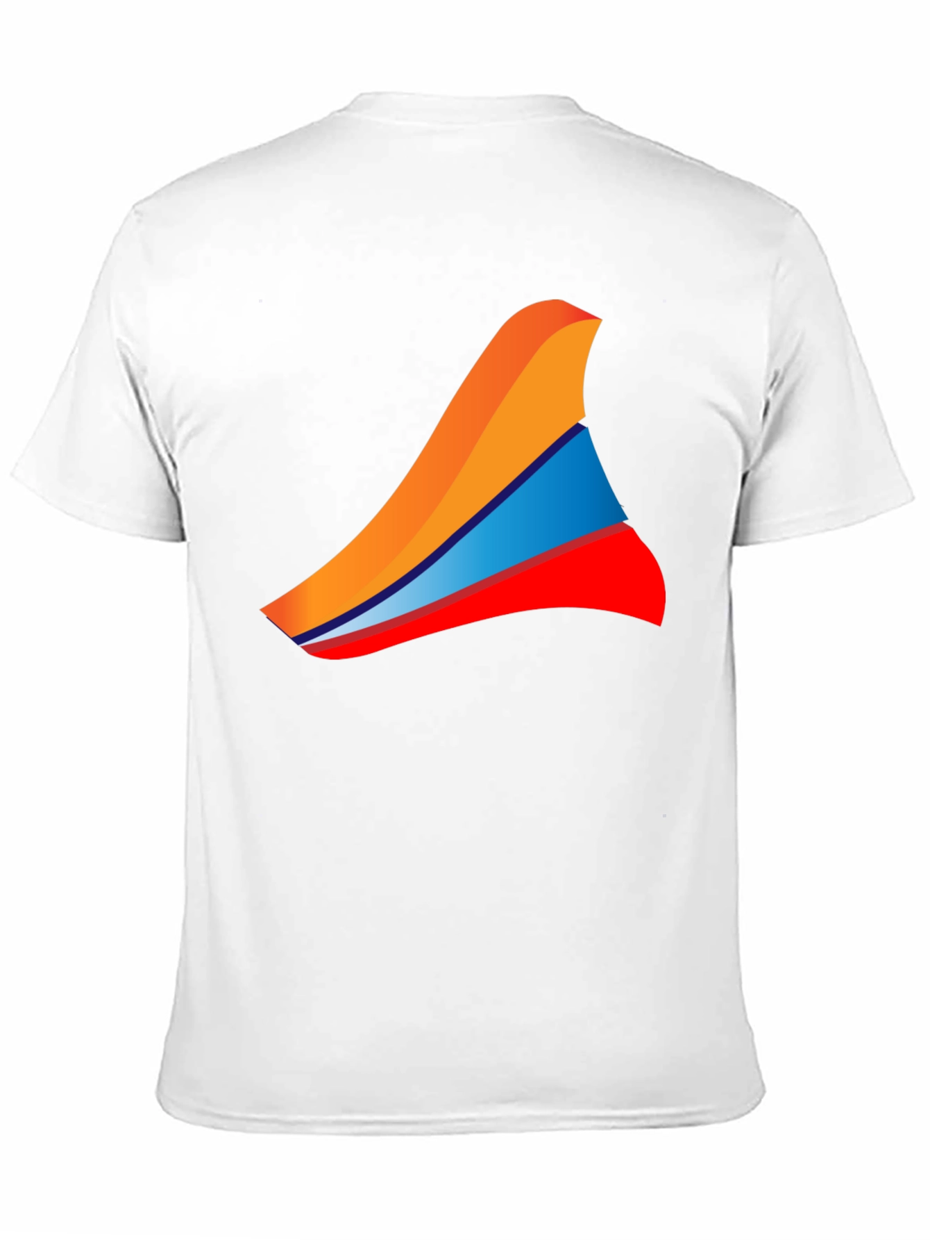 Mens Black T-Shirt with Abstract Wave Design