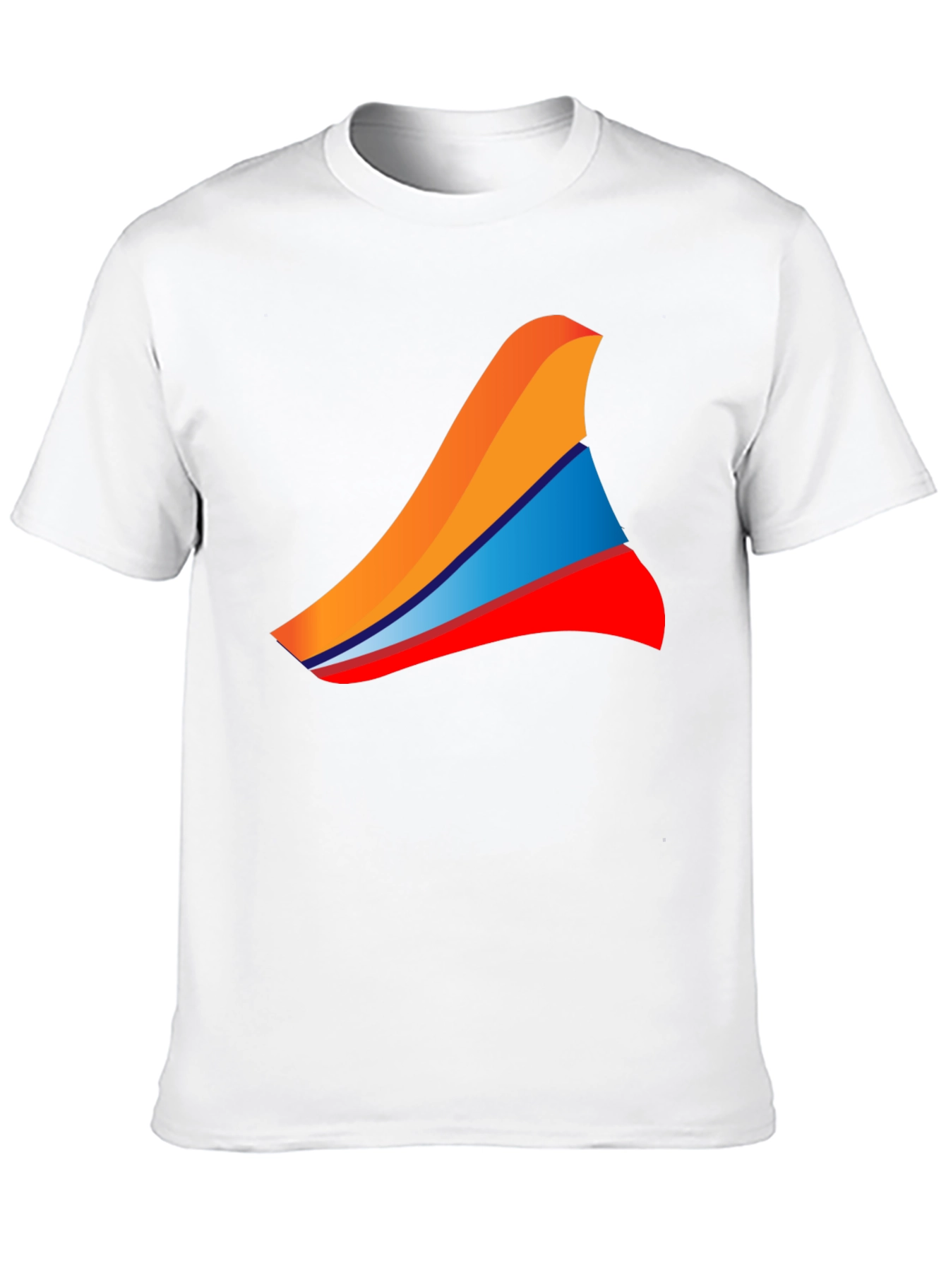 Mens Black T-Shirt with Abstract Wave Design