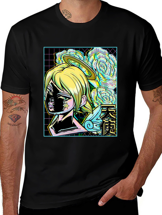 Angel Anime Graphic Tee - Trendy Streetwear
