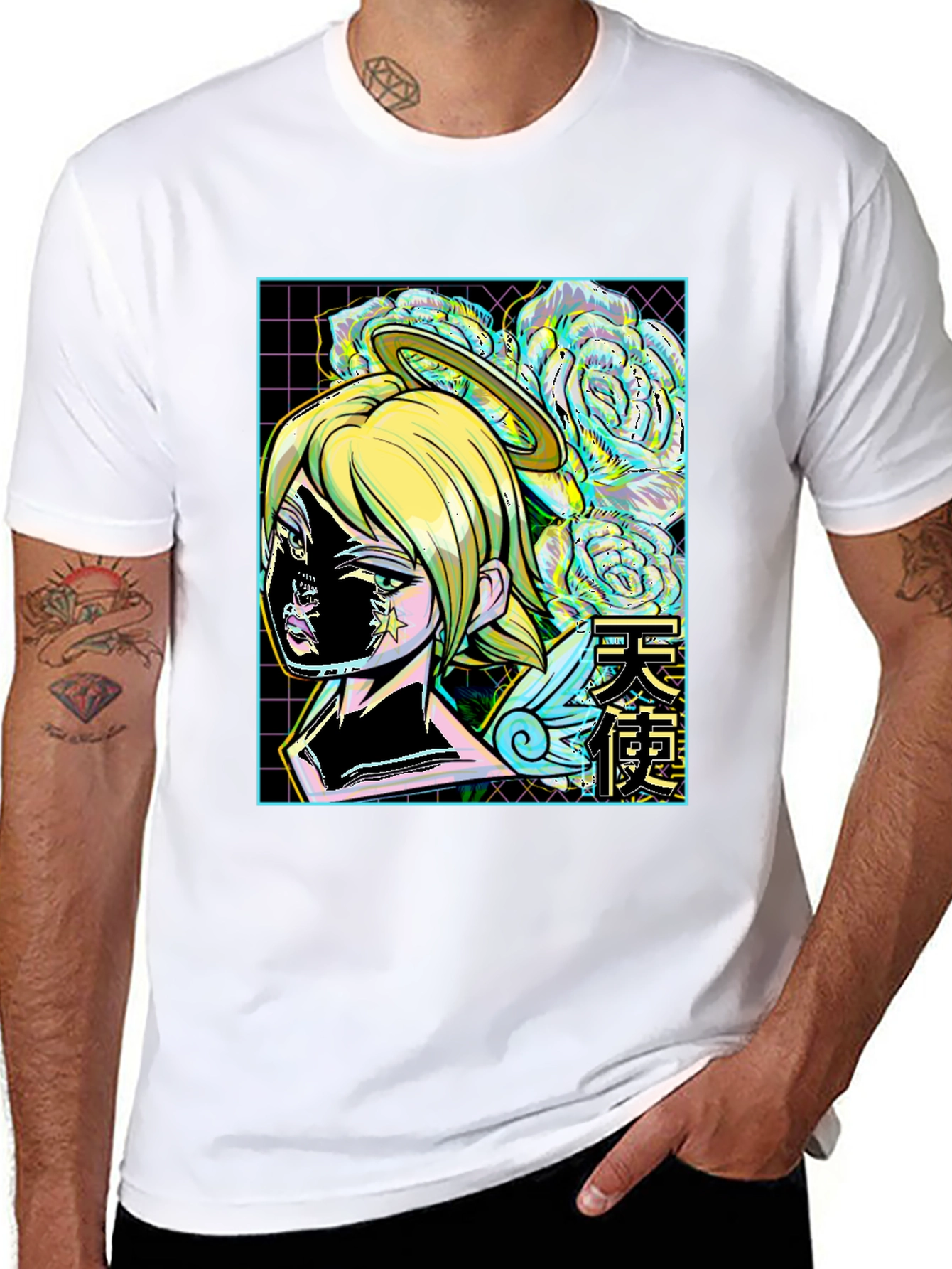 Angel Anime Graphic Tee - Trendy Streetwear