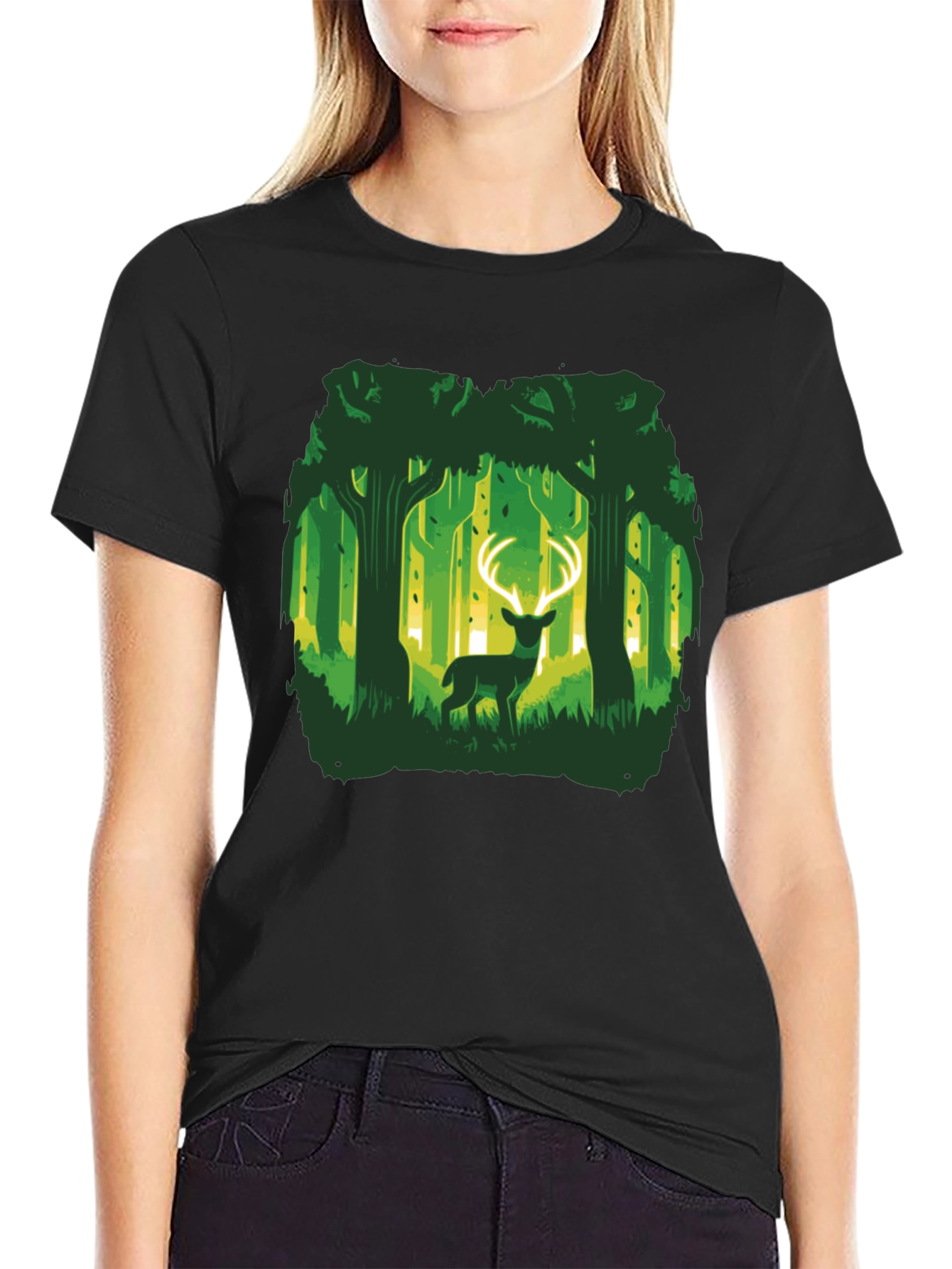 Forest Deer Graphic Tee - Unique Nature Design