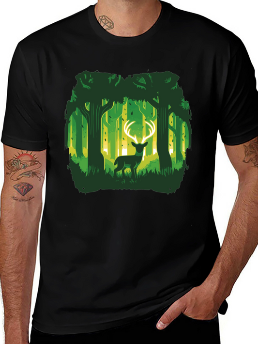 Forest Deer Graphic Tee - Unique Nature Design