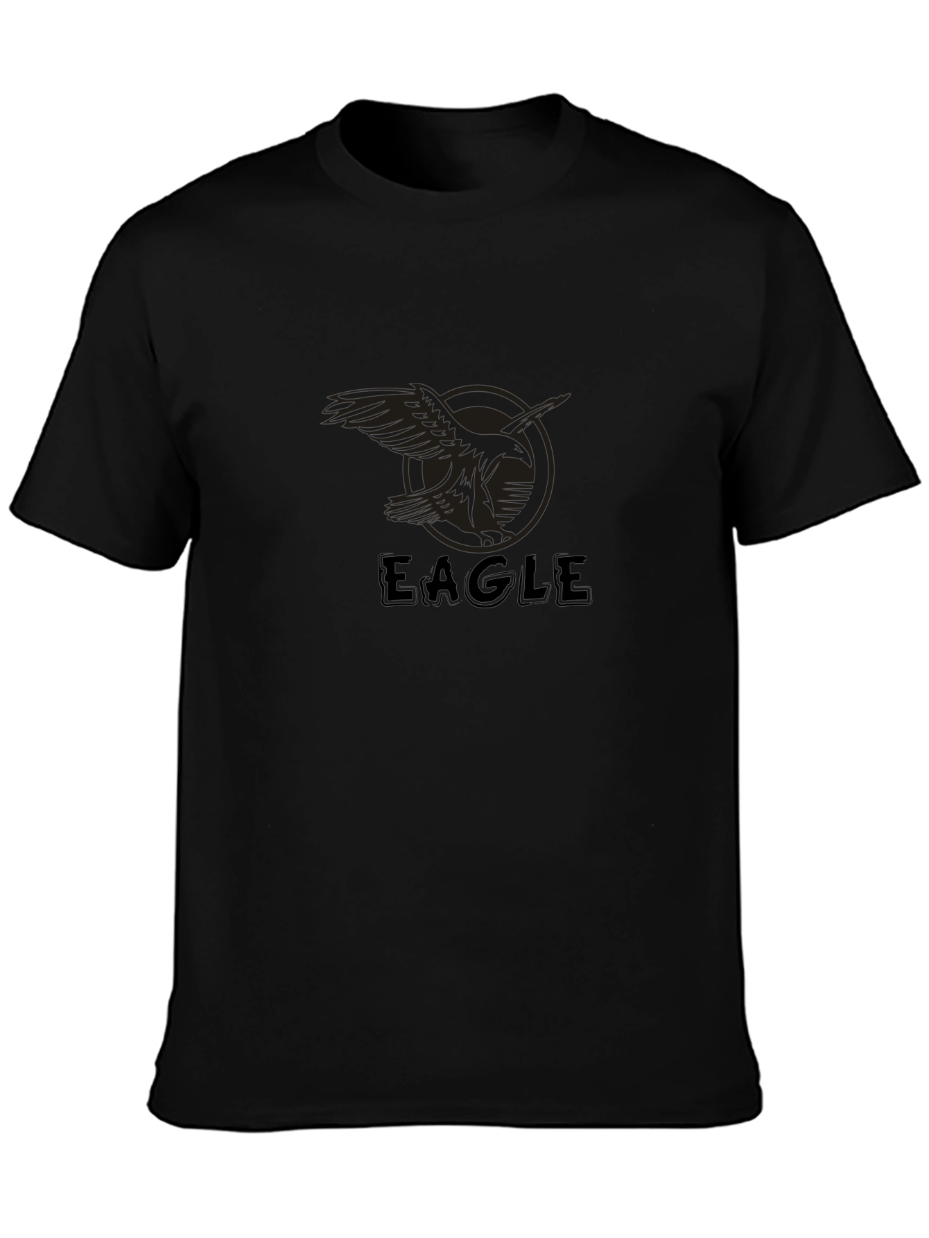 Eagle Graphic Print Mens T-Shirt - Black