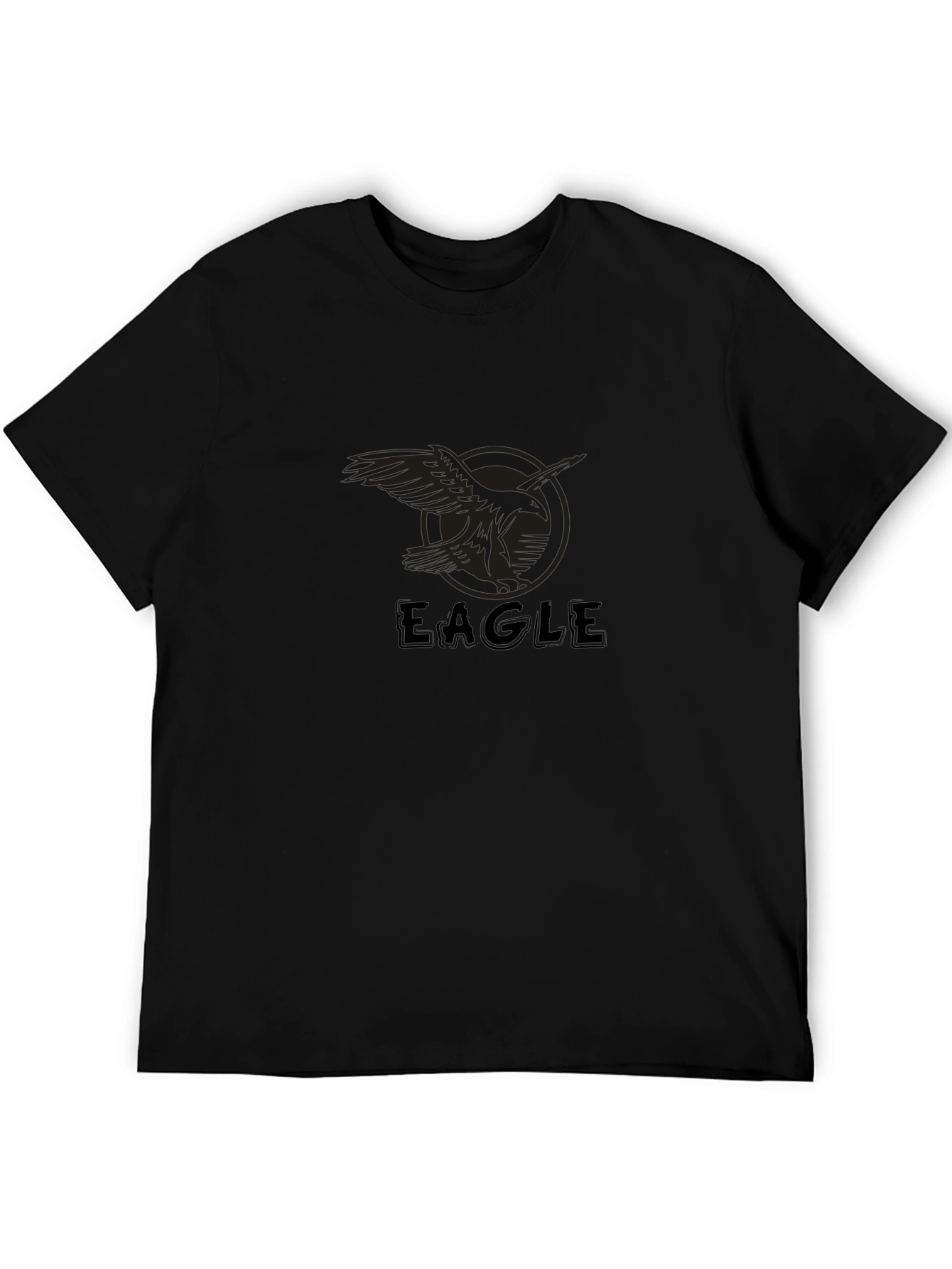 Eagle Graphic Print Mens T-Shirt - Black