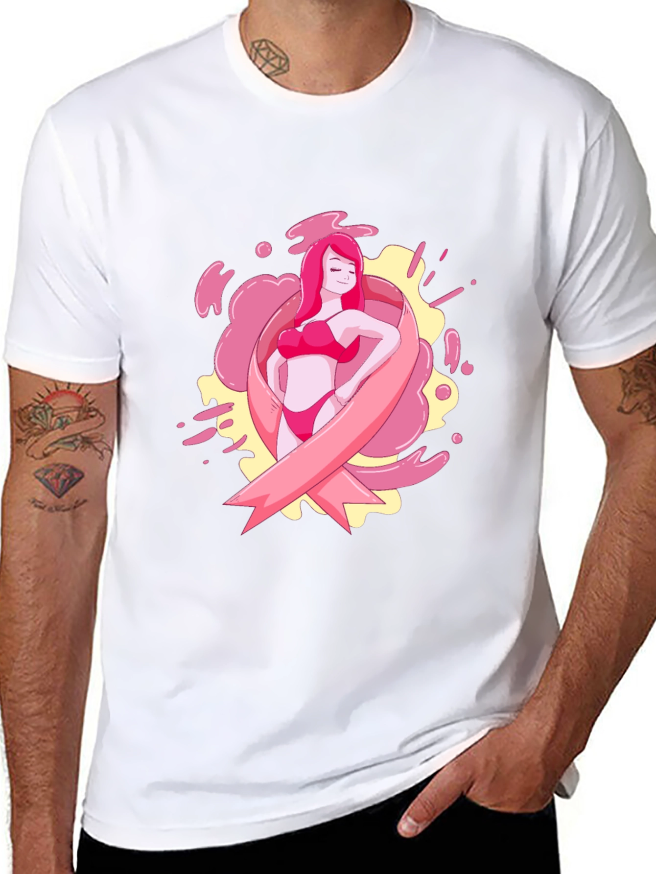 Pink Ribbon T-Shirt - Breast Cancer Awareness Tee