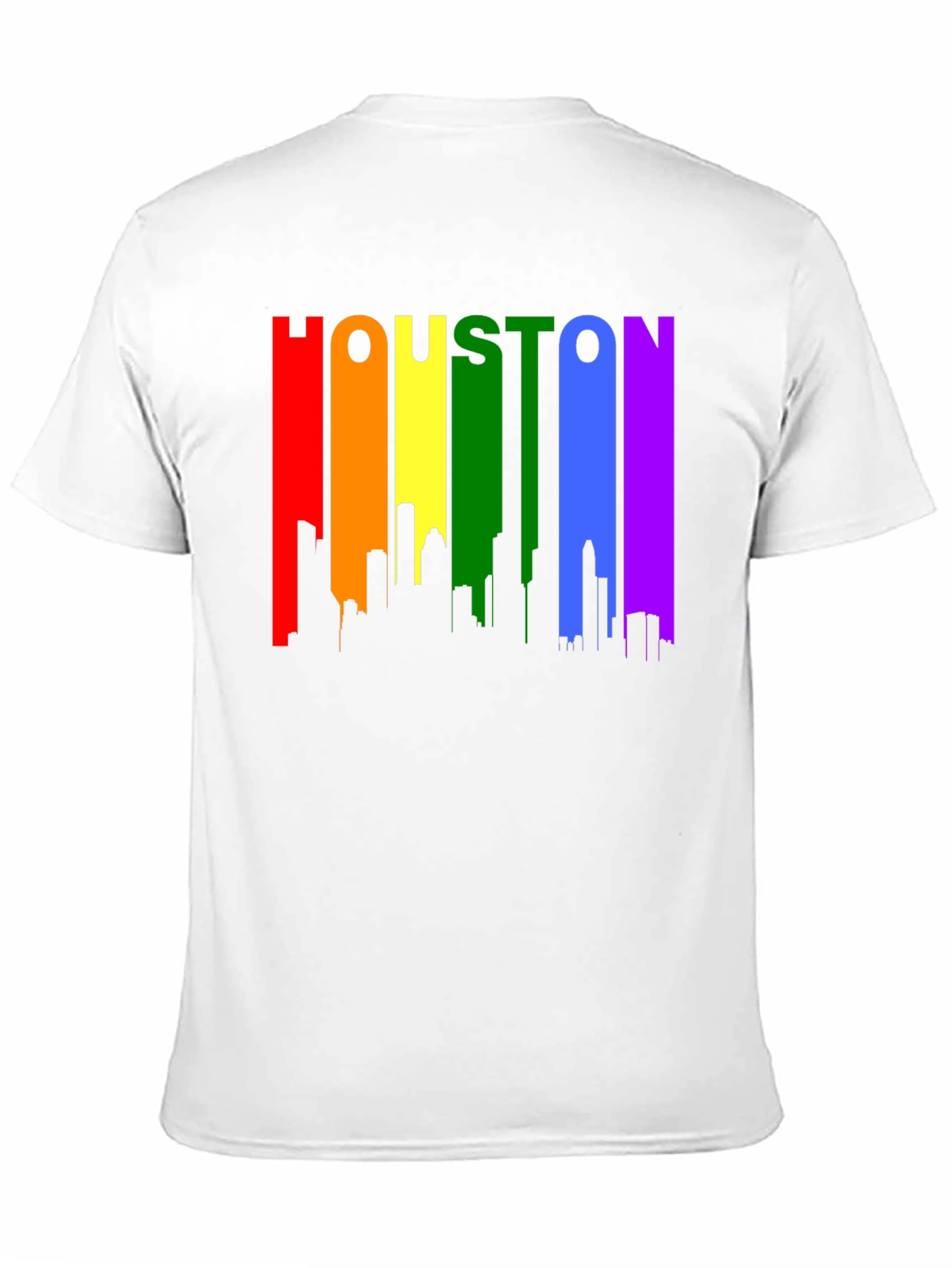 Houston Pride T-Shirt - Rainbow Skyline Design