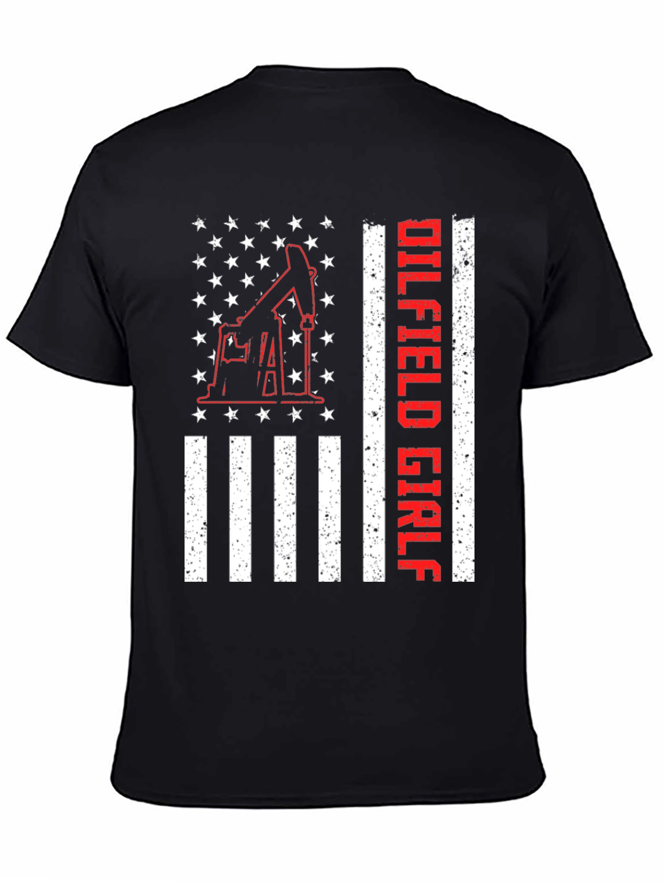 Oilfield Girl T-Shirt - American Flag Design