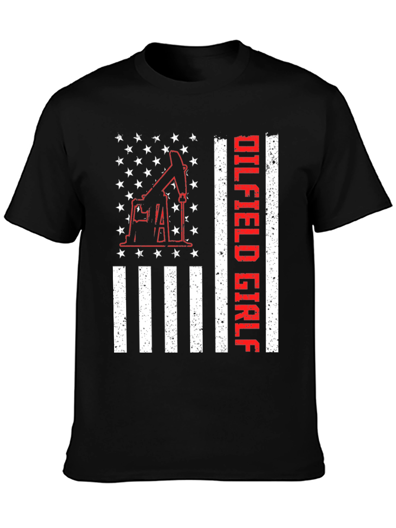 Oilfield Girl T-Shirt - American Flag Design