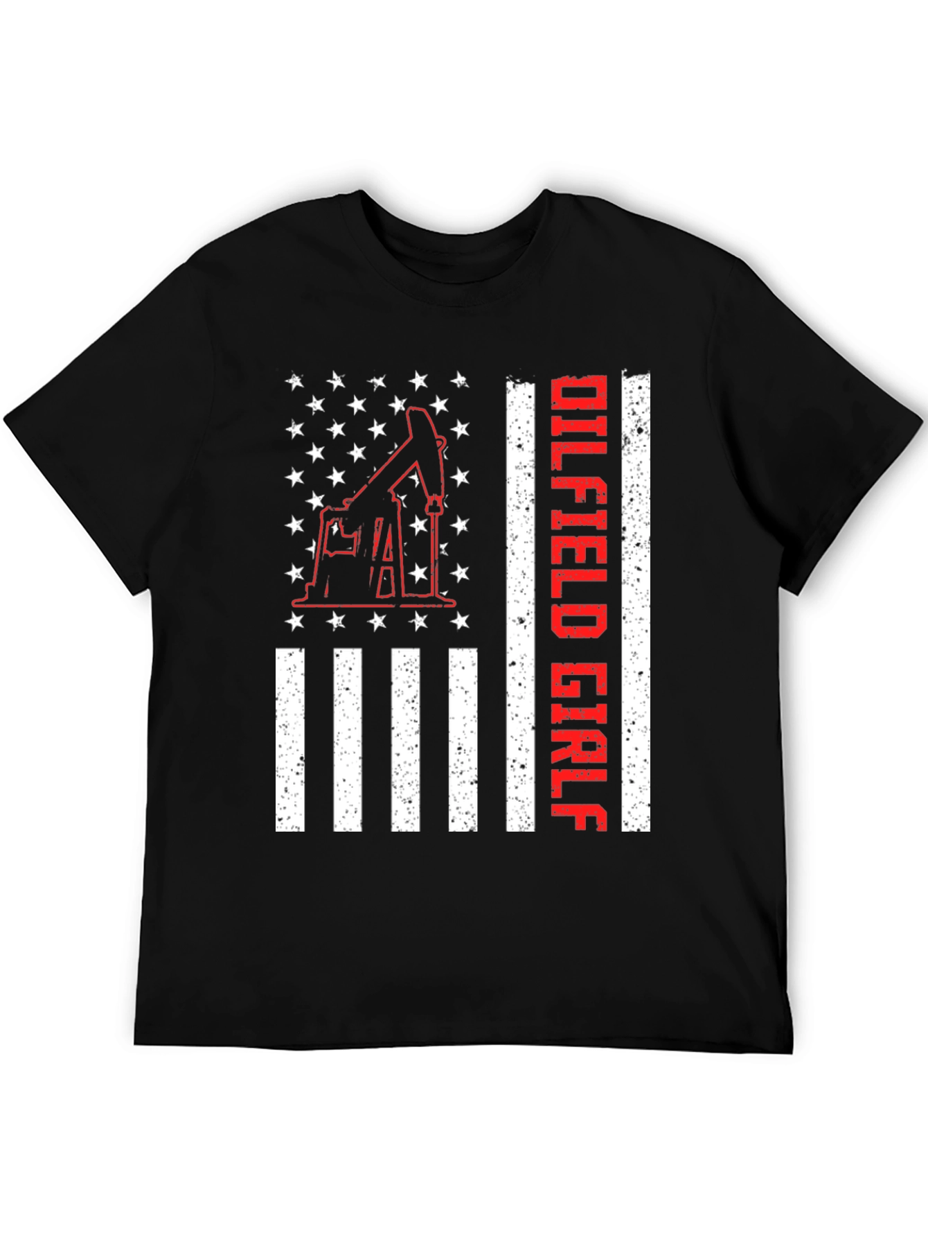 Oilfield Girl T-Shirt - American Flag Design