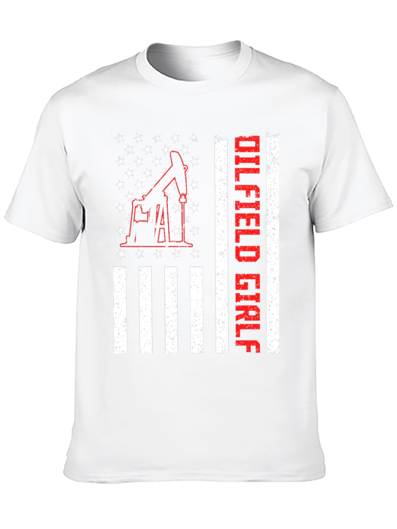 Oilfield Girl T-Shirt - American Flag Design