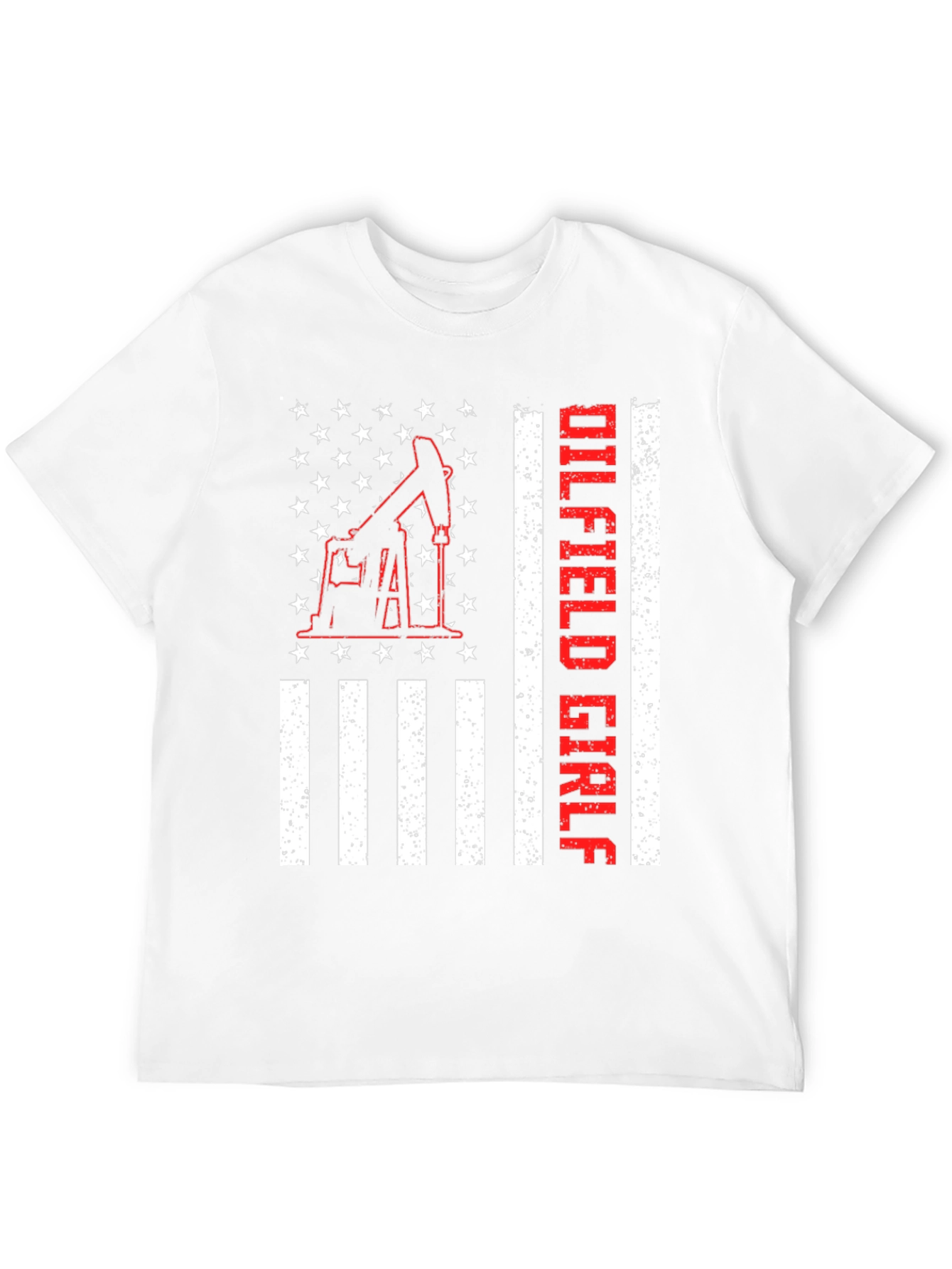 Oilfield Girl T-Shirt - American Flag Design