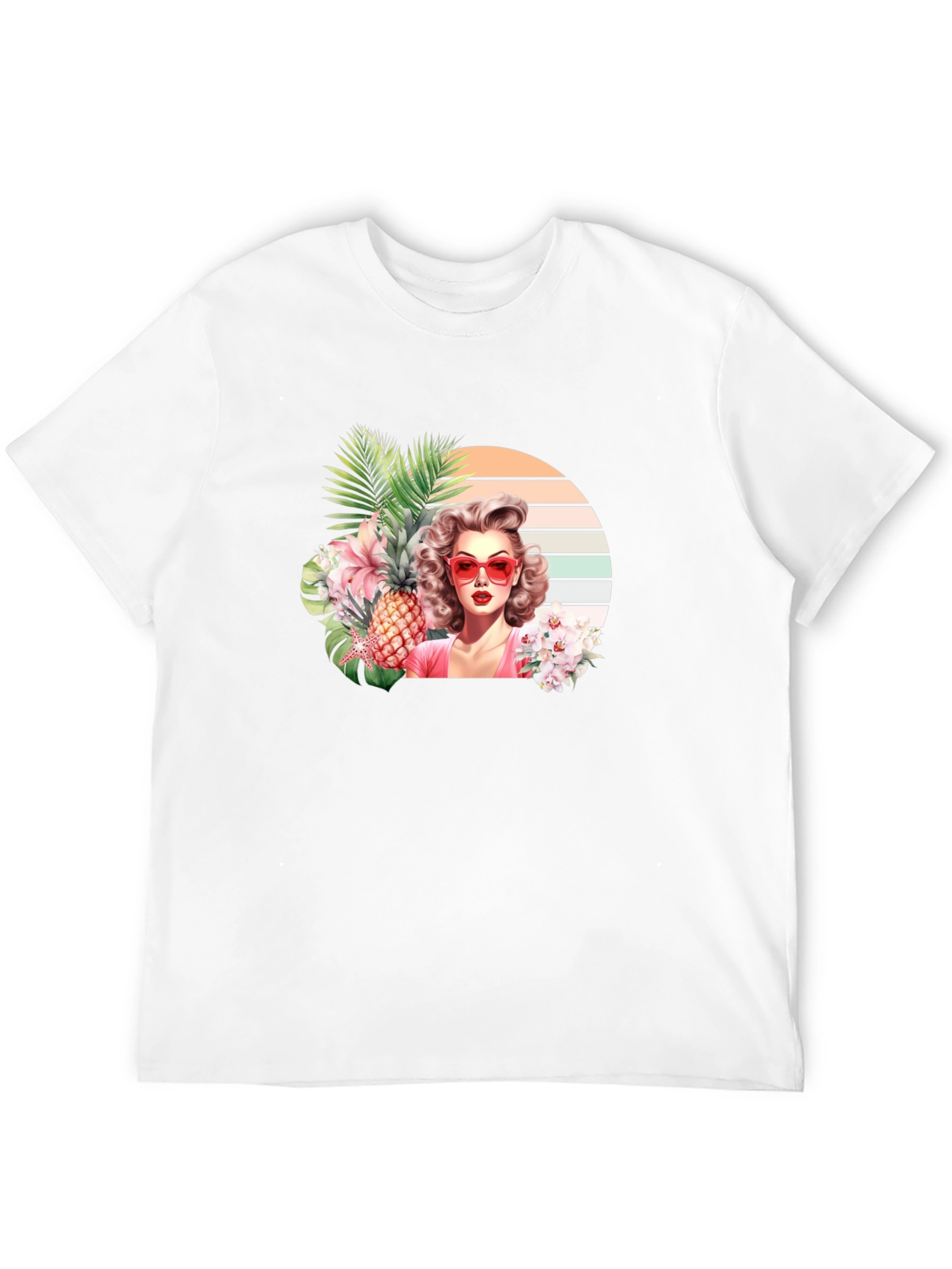 Tropical Retro Woman Graphic T-Shirt