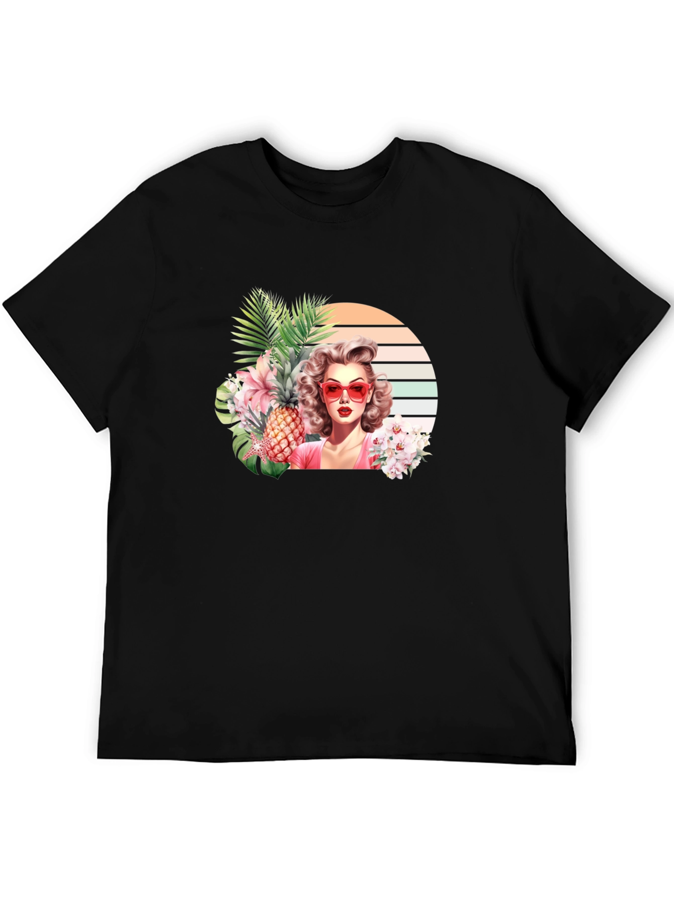 Tropical Retro Woman Graphic T-Shirt