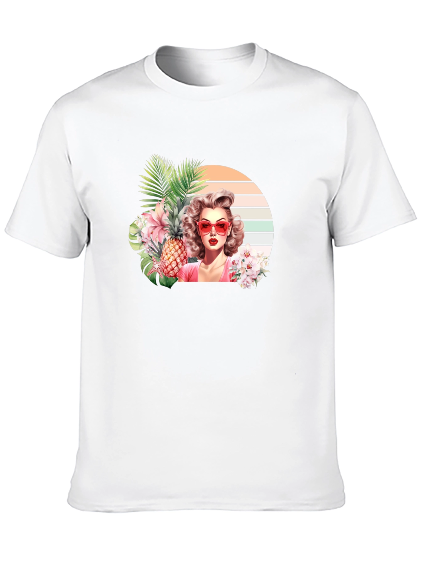 Tropical Retro Woman Graphic T-Shirt