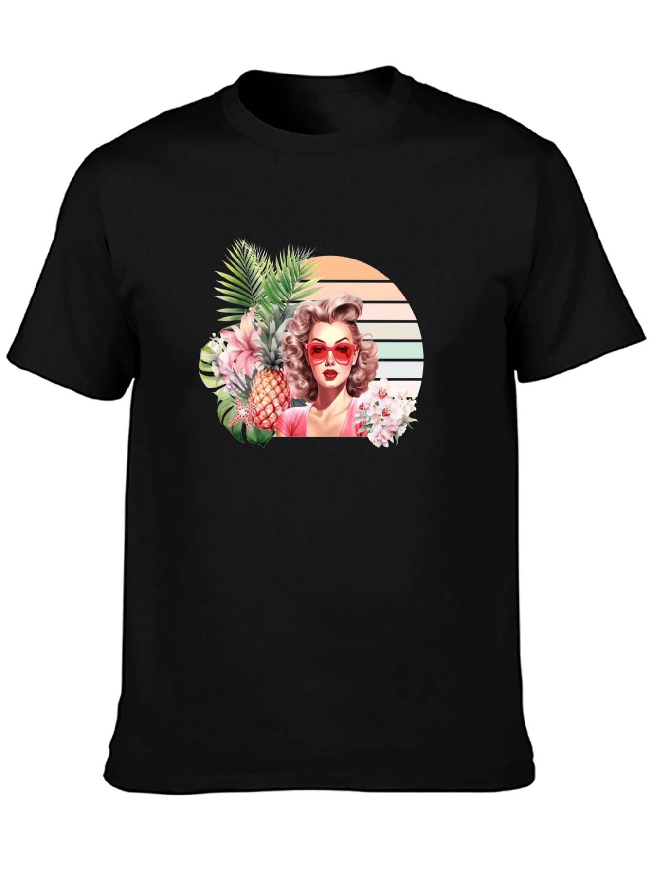 Tropical Retro Woman Graphic T-Shirt