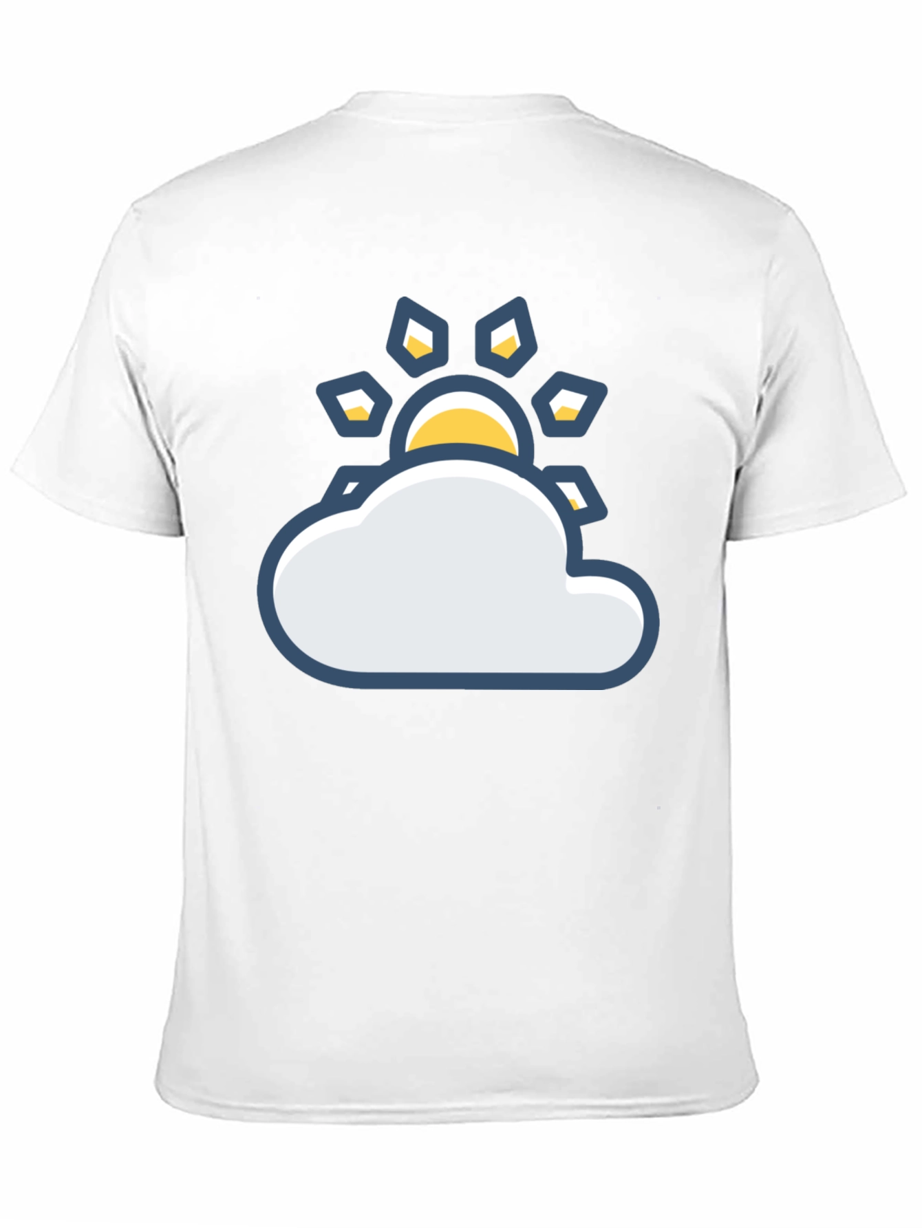 Sunny Day Cloud Graphic Tee - Black Cotton T-Shirt