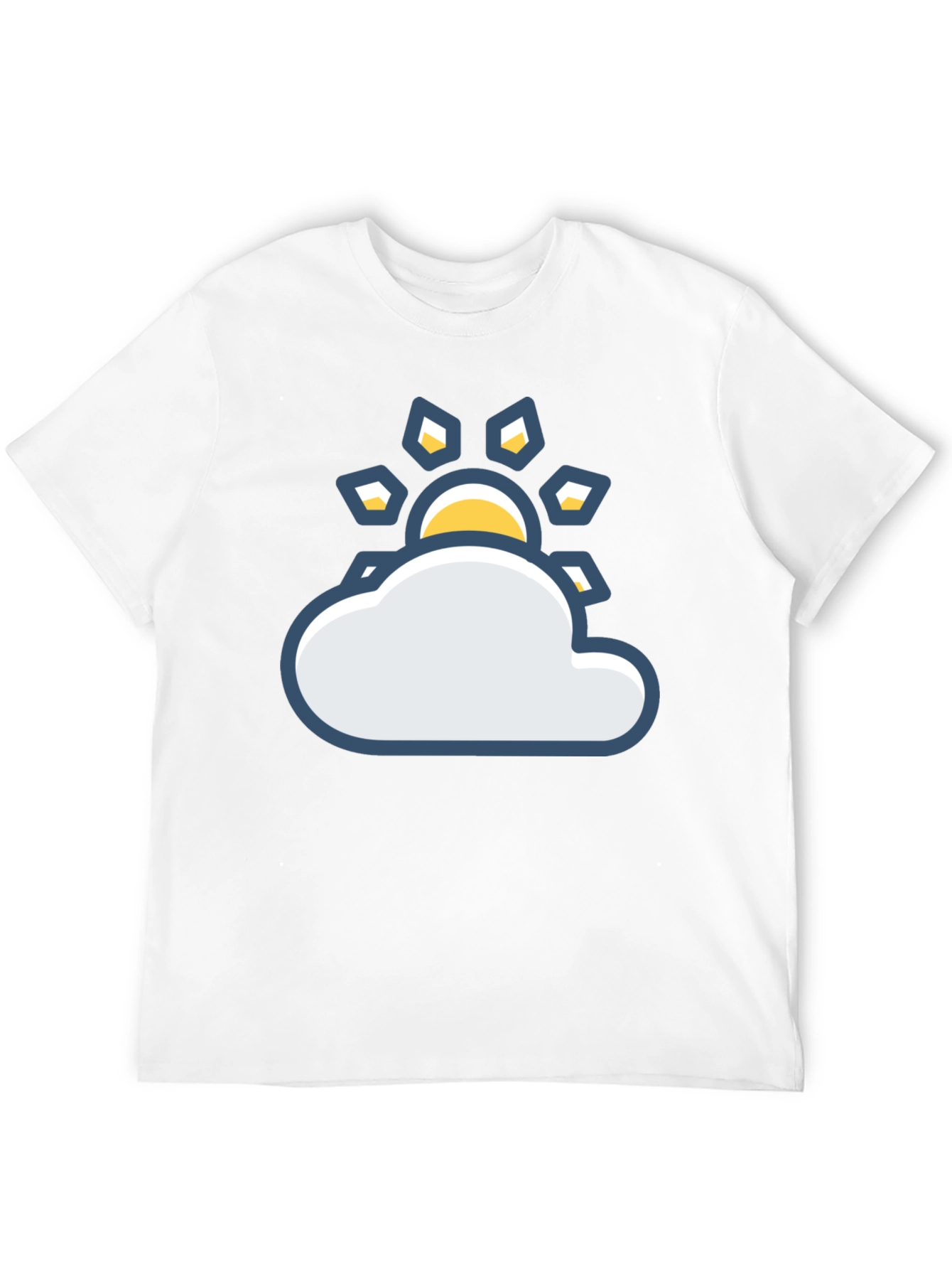 Sunny Day Cloud Graphic Tee - Black Cotton T-Shirt