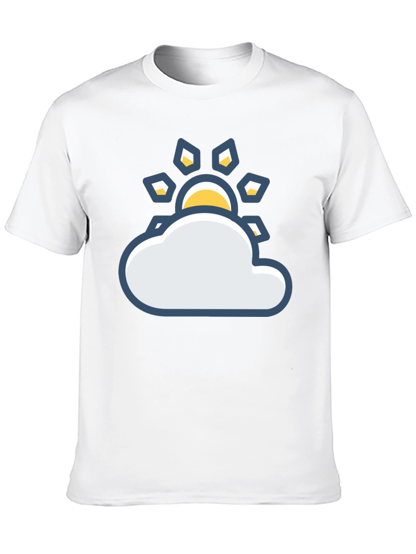 Sunny Day Cloud Graphic Tee - Black Cotton T-Shirt