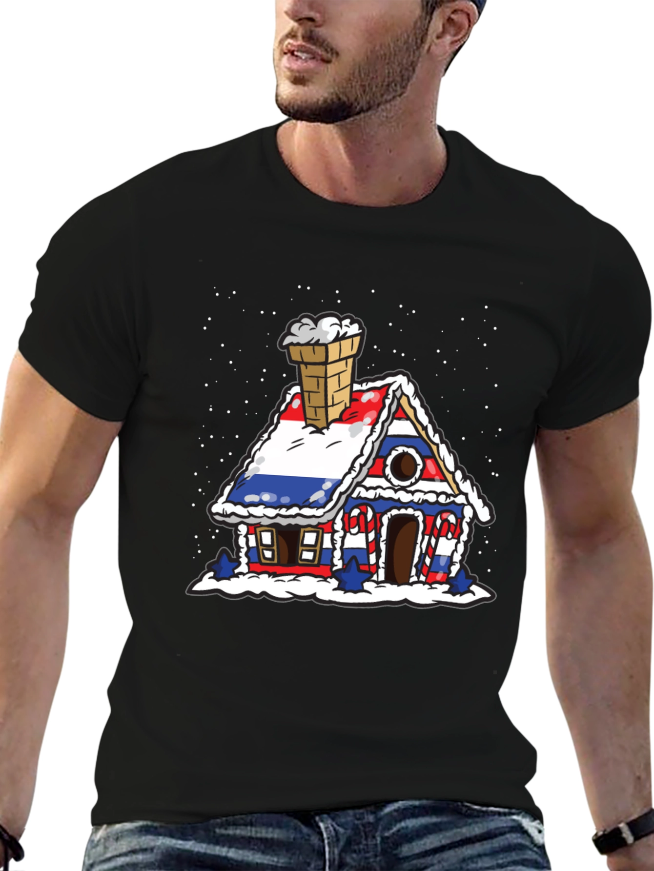 Gingerbread House Flag Graphic Tee