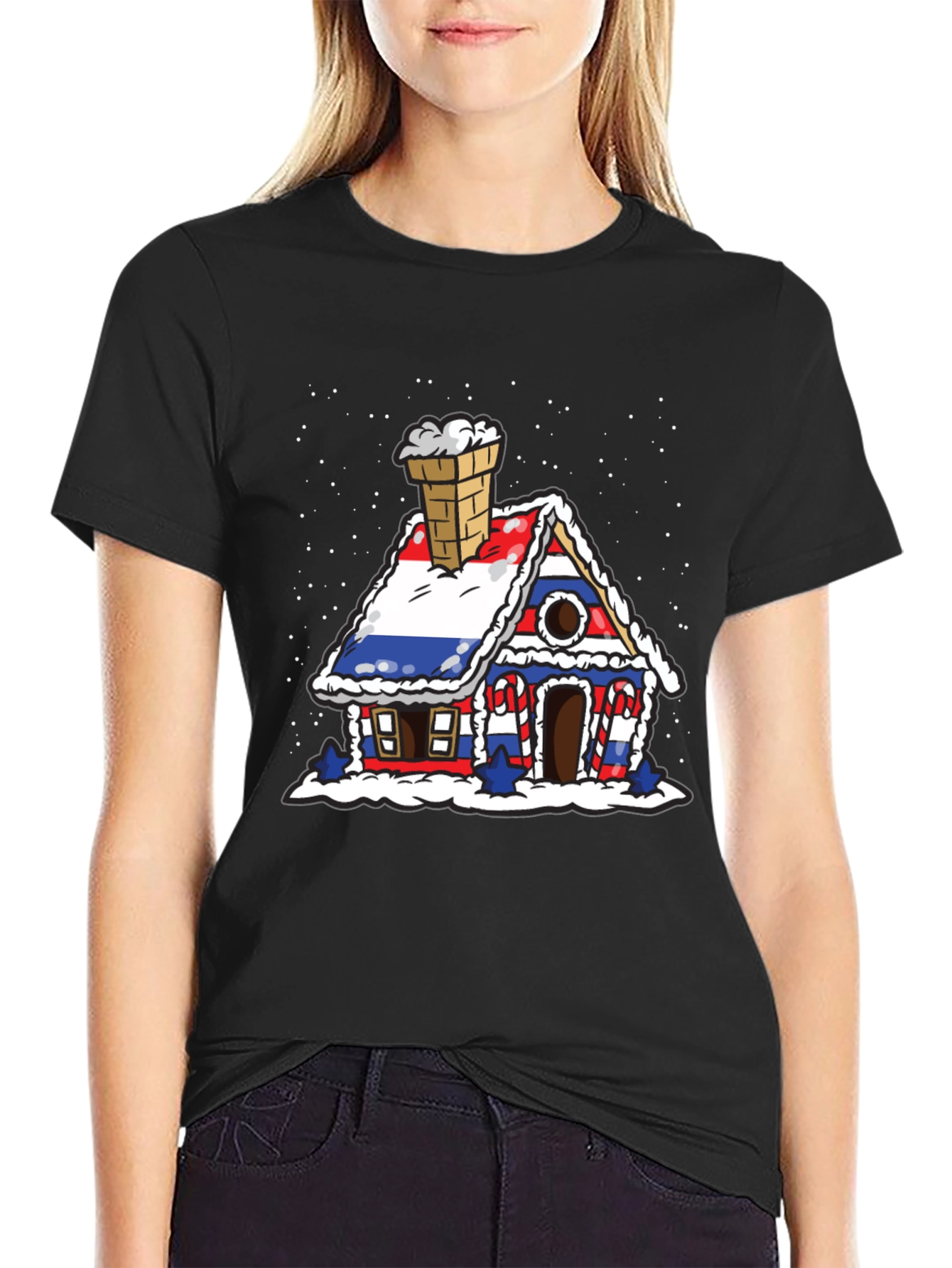 Gingerbread House Flag Graphic Tee