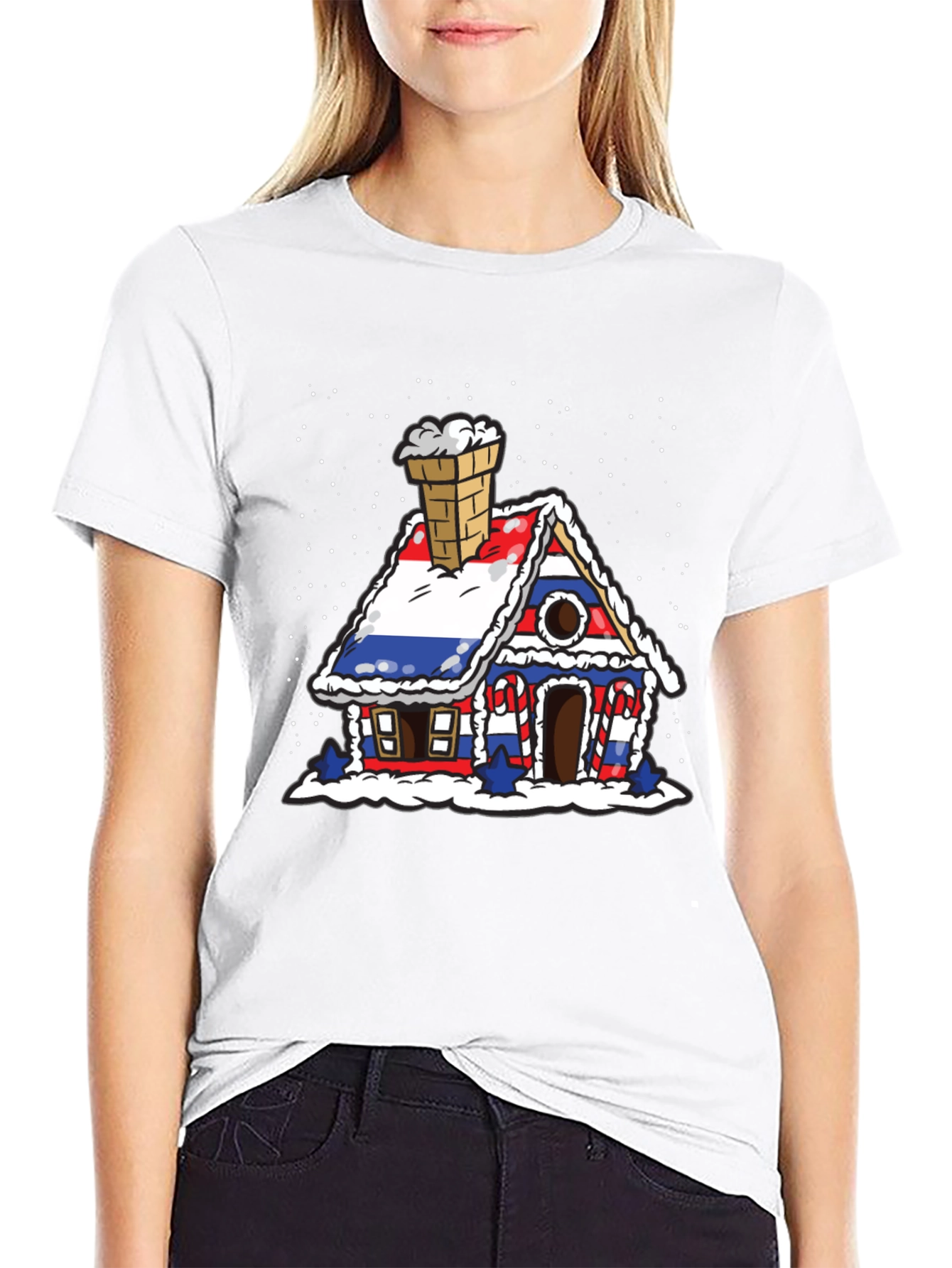 Gingerbread House Flag Graphic Tee