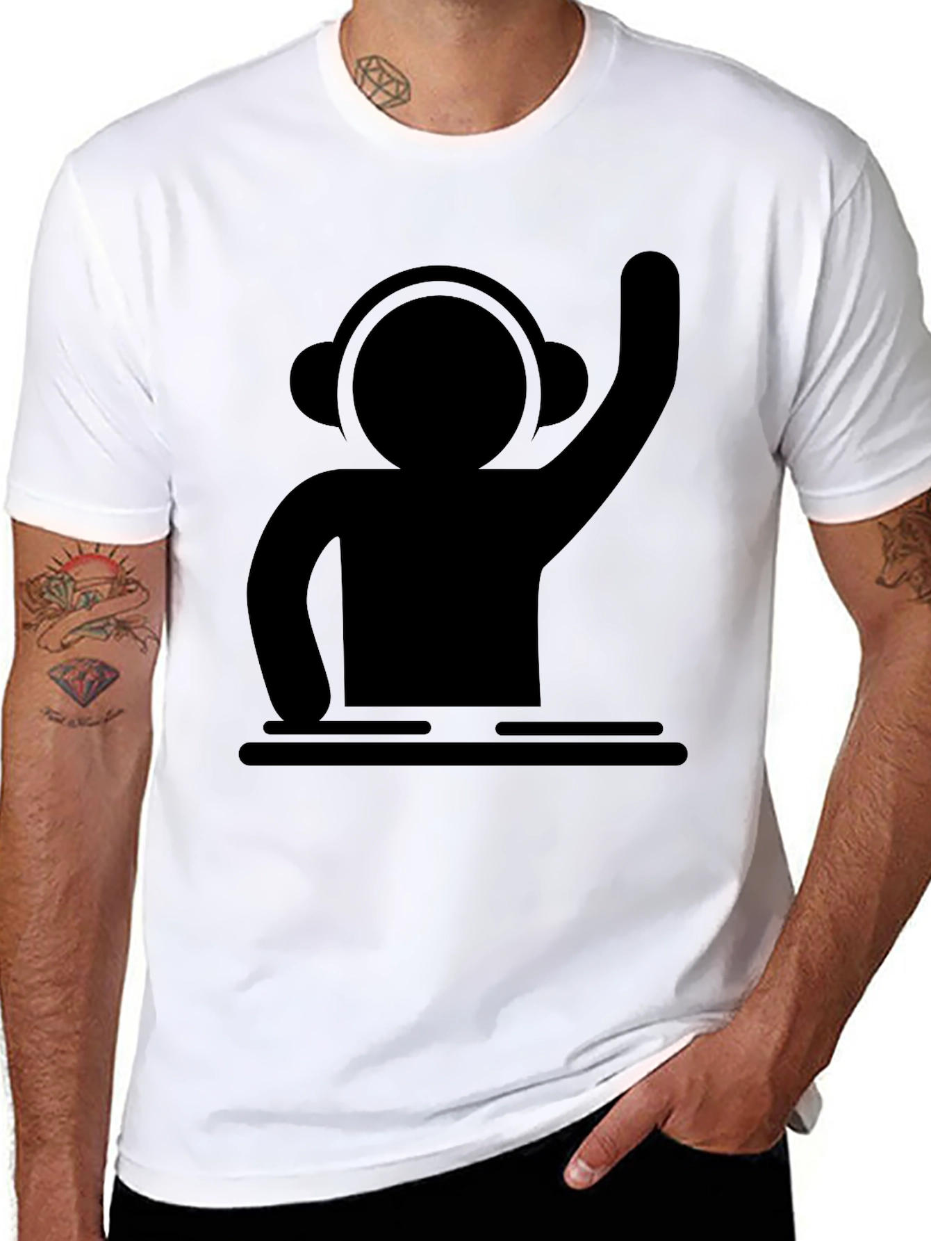 DJ Graphic T-Shirt - Black Cotton Tee