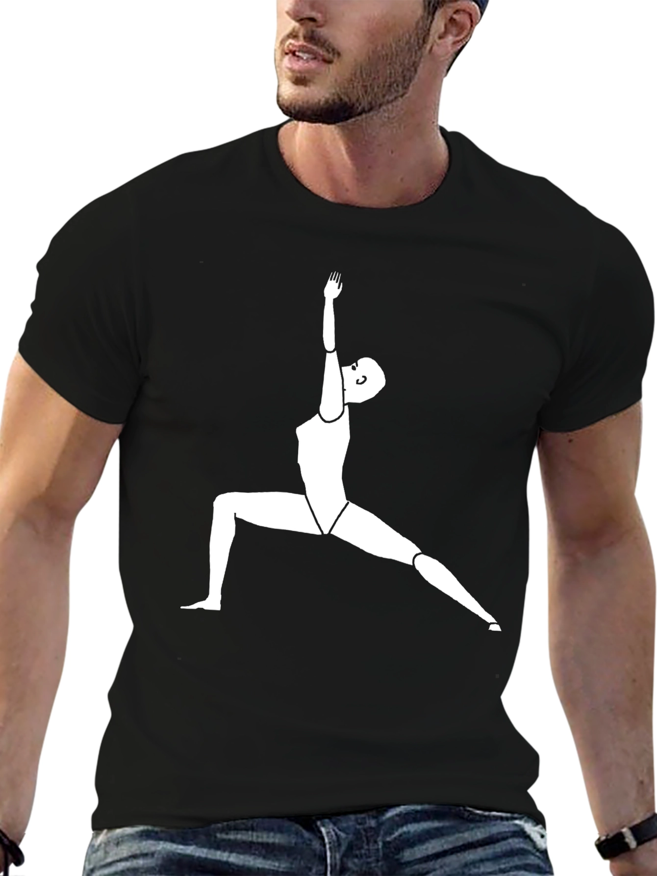 Yoga Pose Graphic Tee - Mens Black T-Shirt