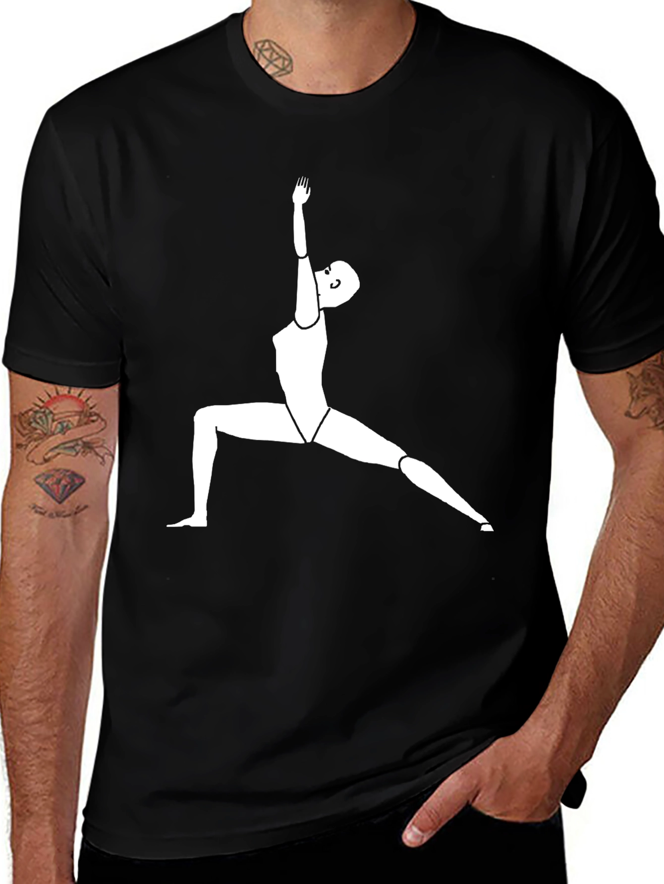 Yoga Pose Graphic Tee - Mens Black T-Shirt