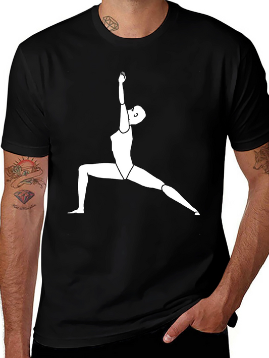 Yoga Pose Graphic Tee - Mens Black T-Shirt