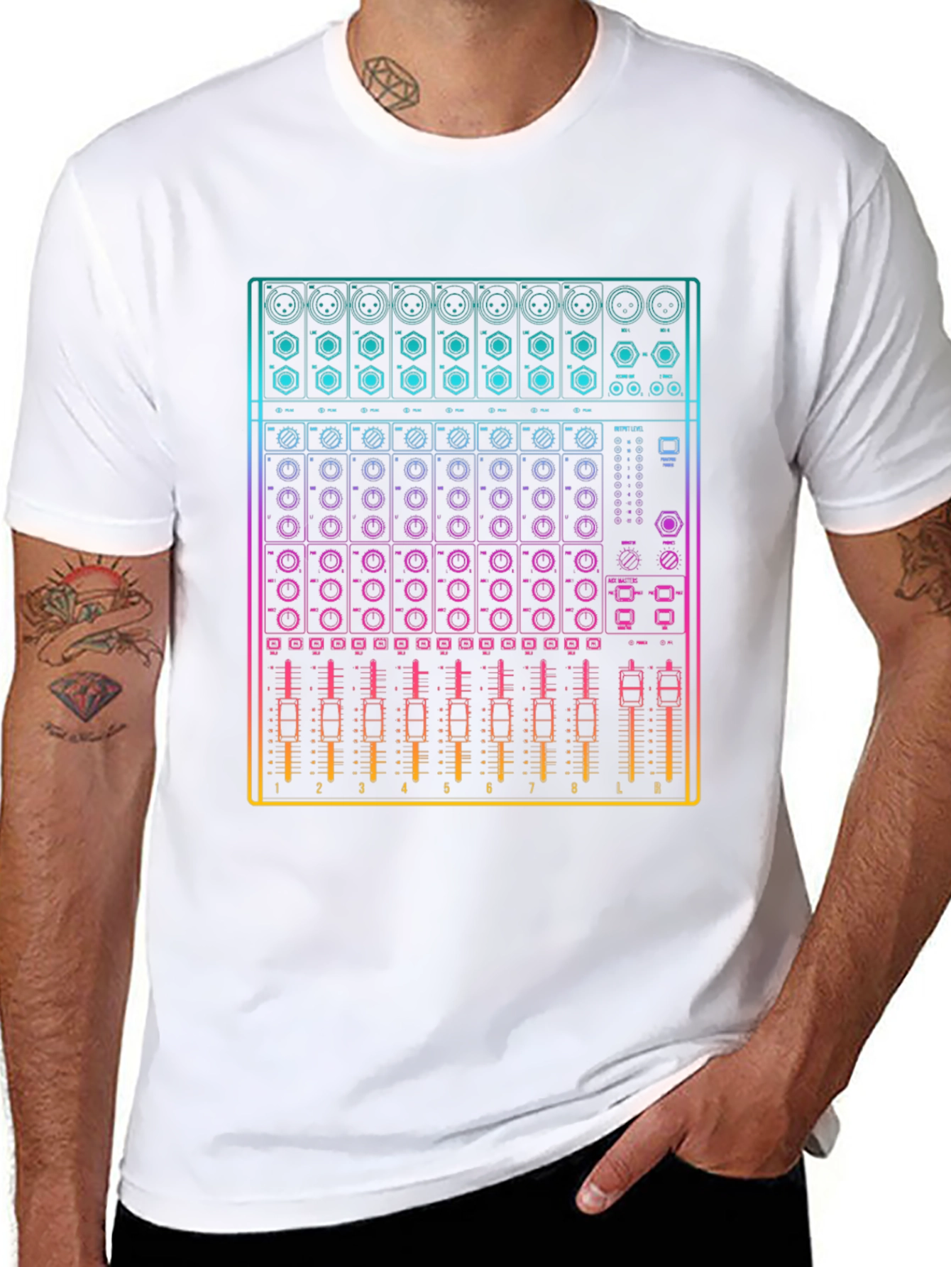 DJ Mixer Graphic Tee - Music Producer Shirt