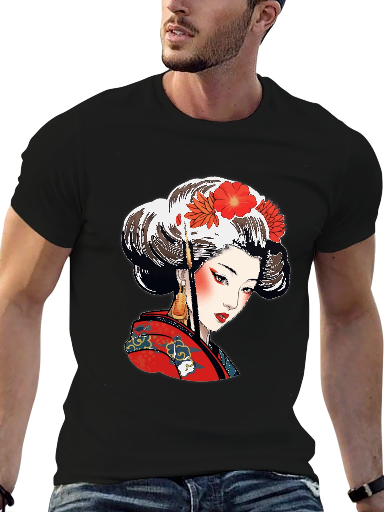 Geisha Graphic Black T-Shirt