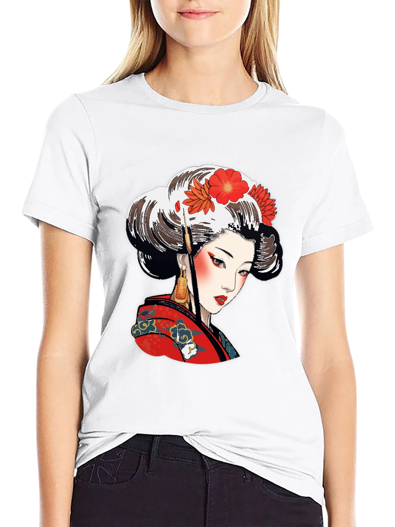 Geisha Graphic Black T-Shirt