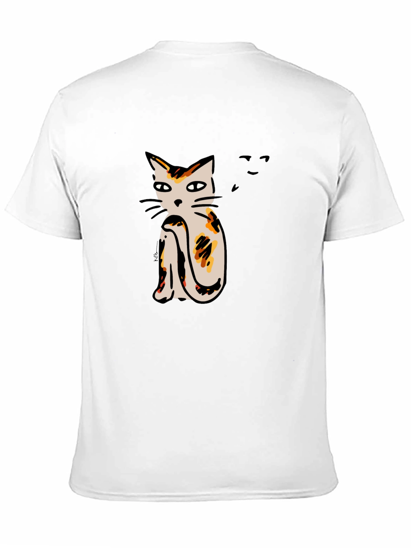 Cat Print Black T-Shirt
