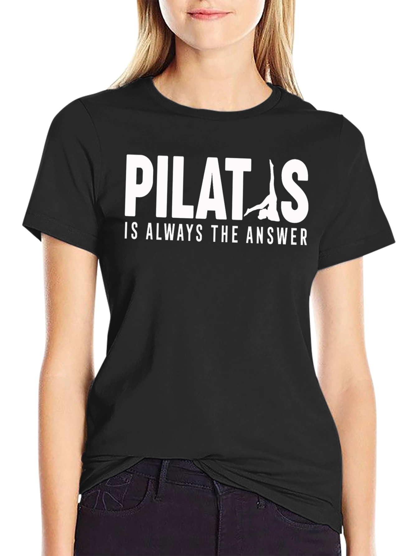 Pilates is Always the Answer Black T-Shirt