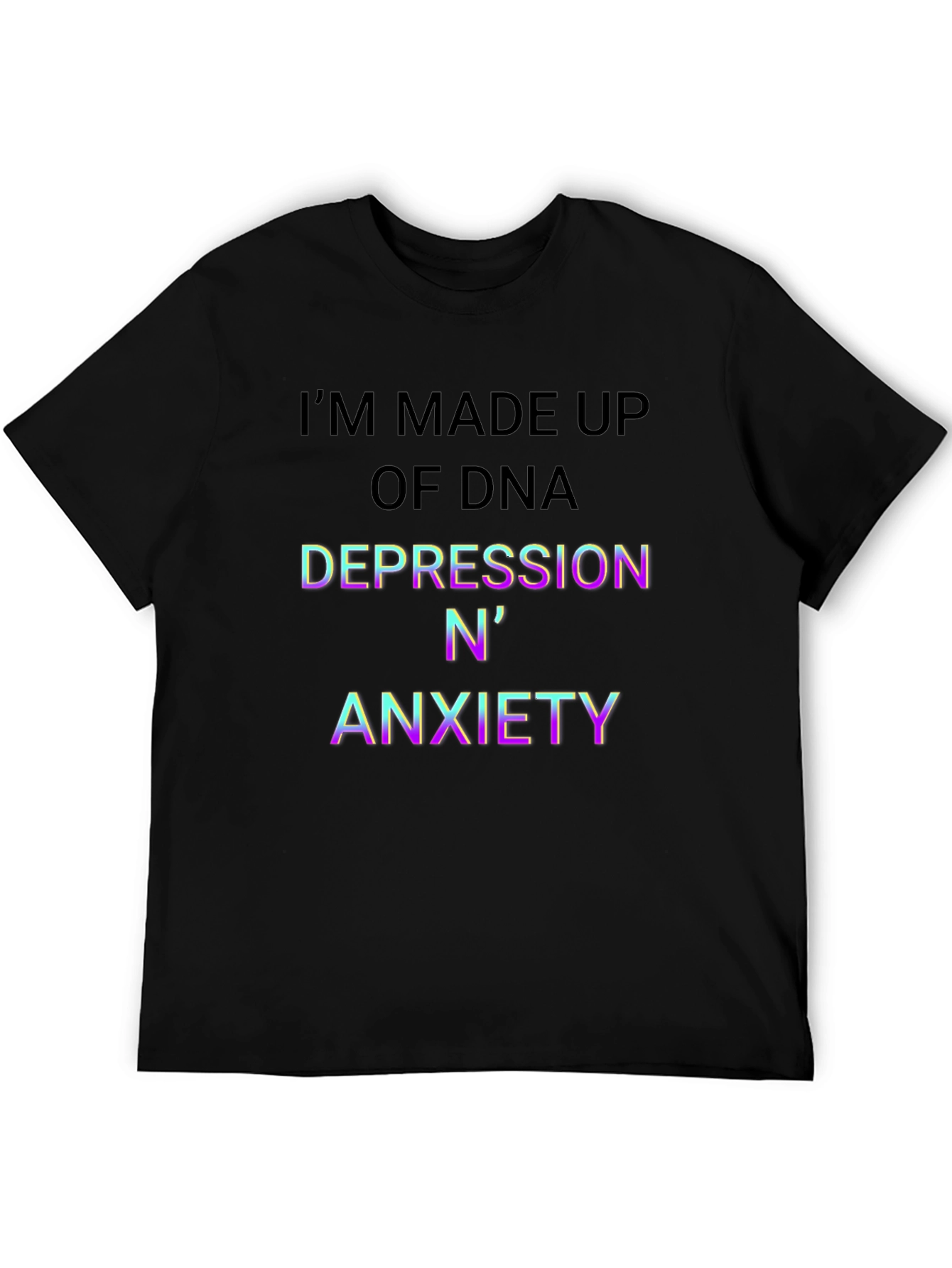 DNA Depression Anxiety Mens Black T-Shirt