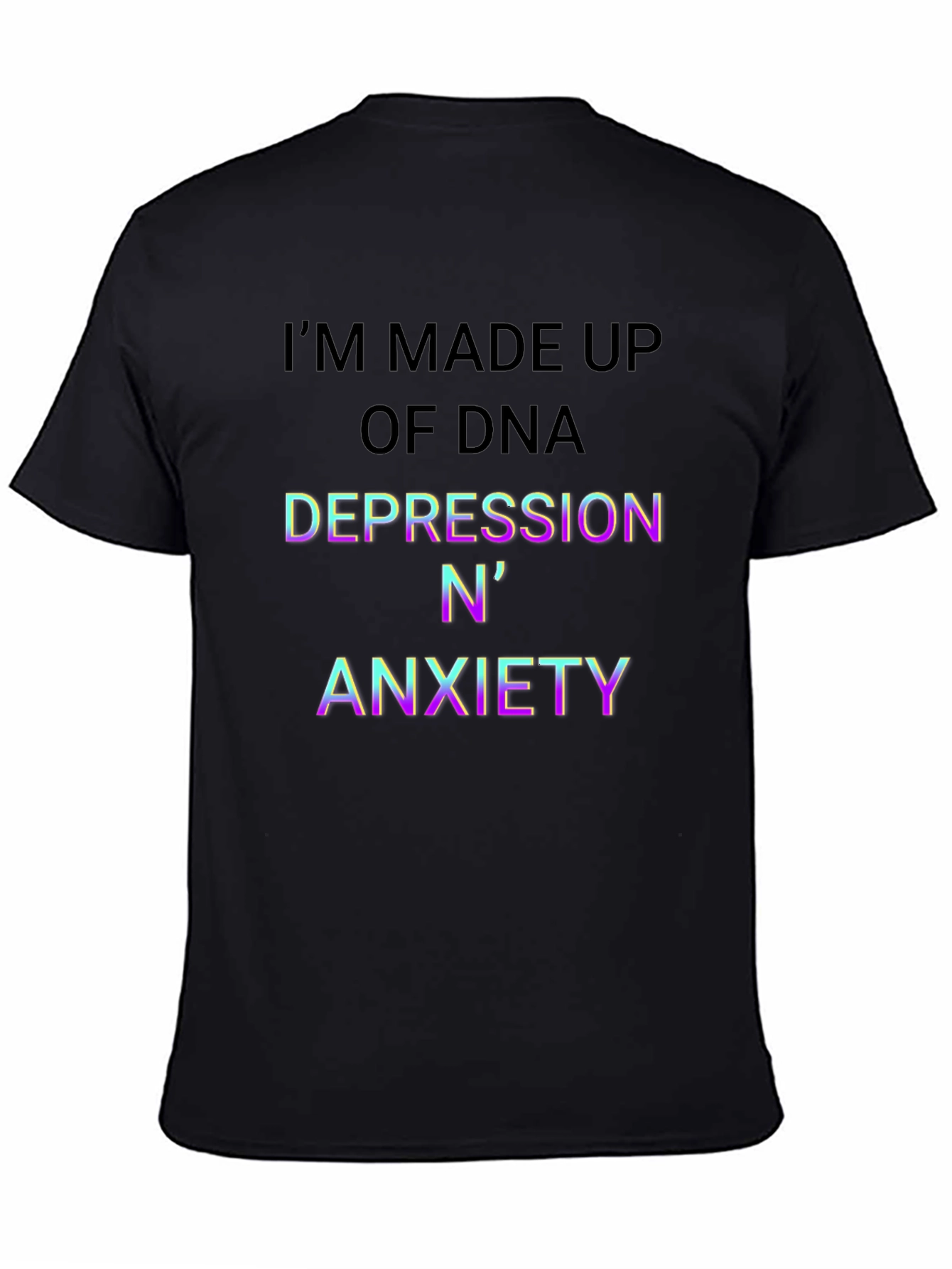 DNA Depression Anxiety Mens Black T-Shirt