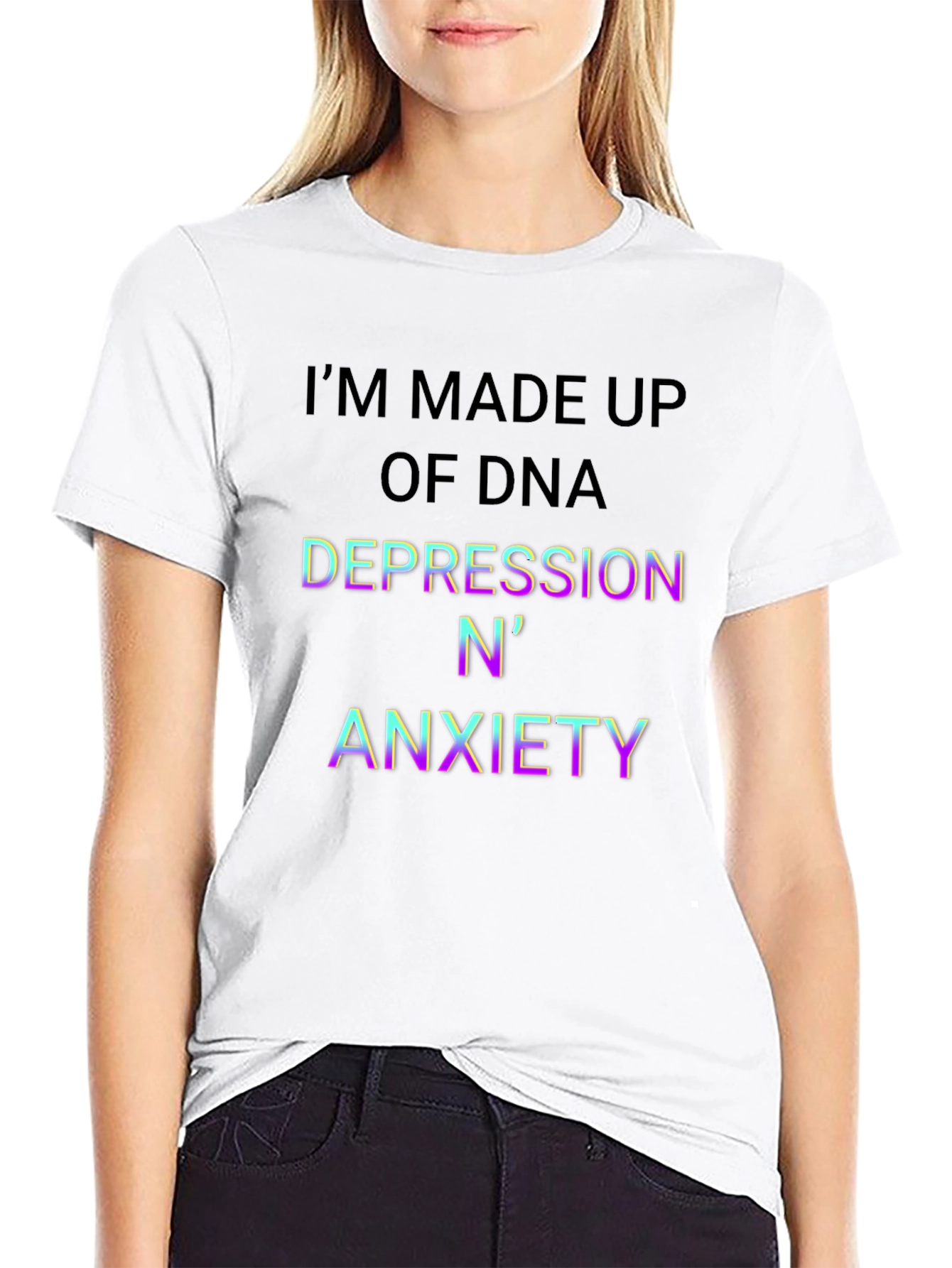 DNA Depression Anxiety Mens Black T-Shirt