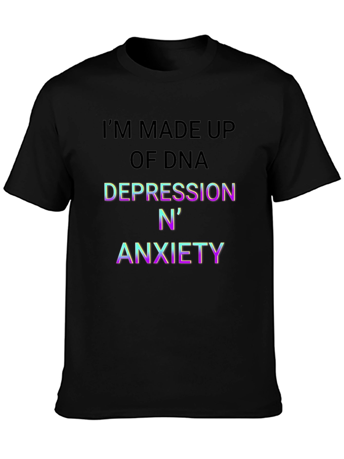 DNA Depression Anxiety Mens Black T-Shirt