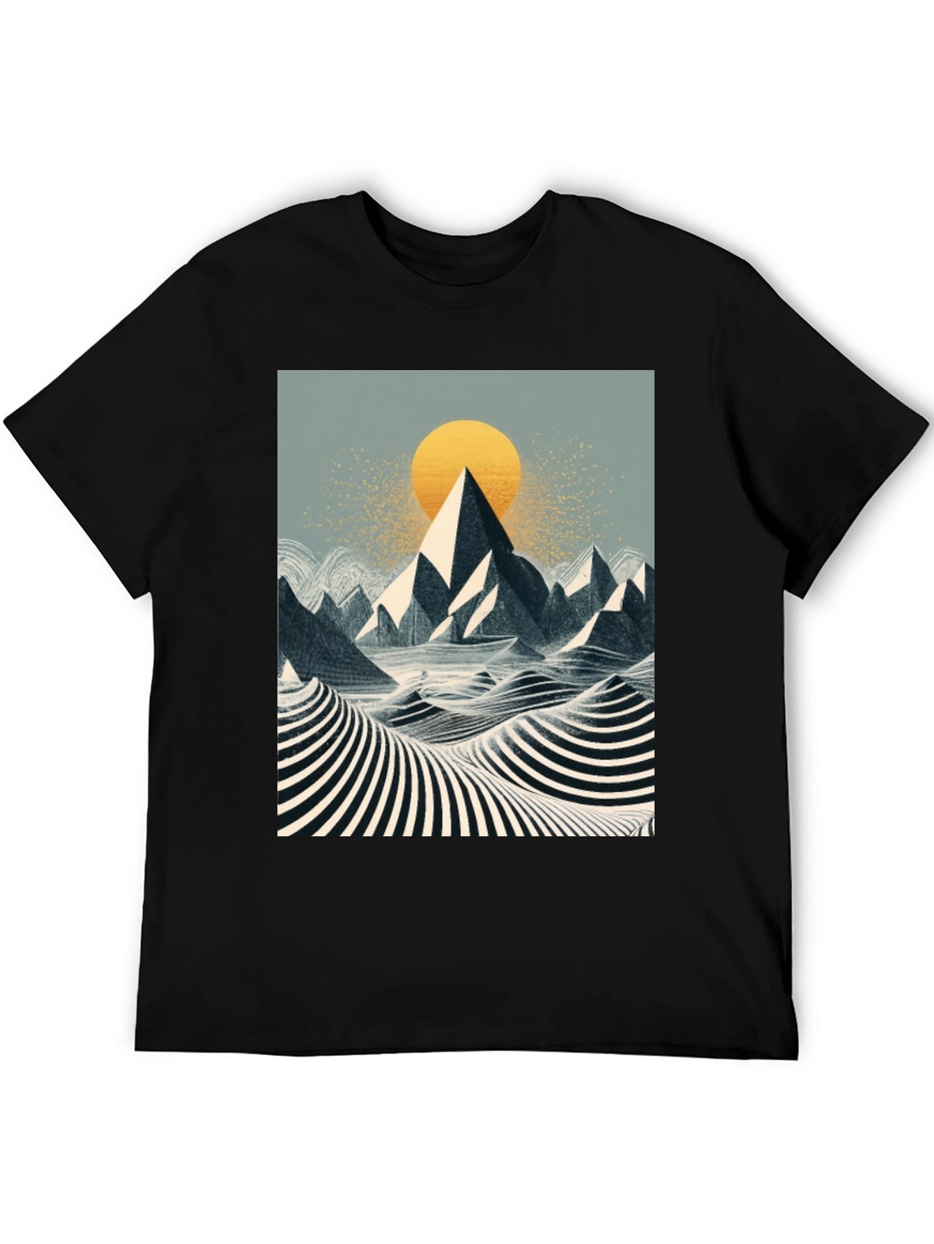Mountain Sunset Graphic Tee - Black