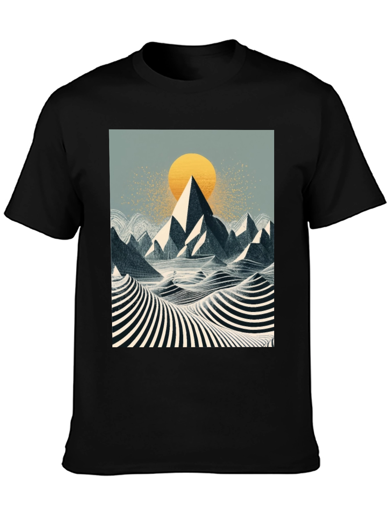 Mountain Sunset Graphic Tee - Black