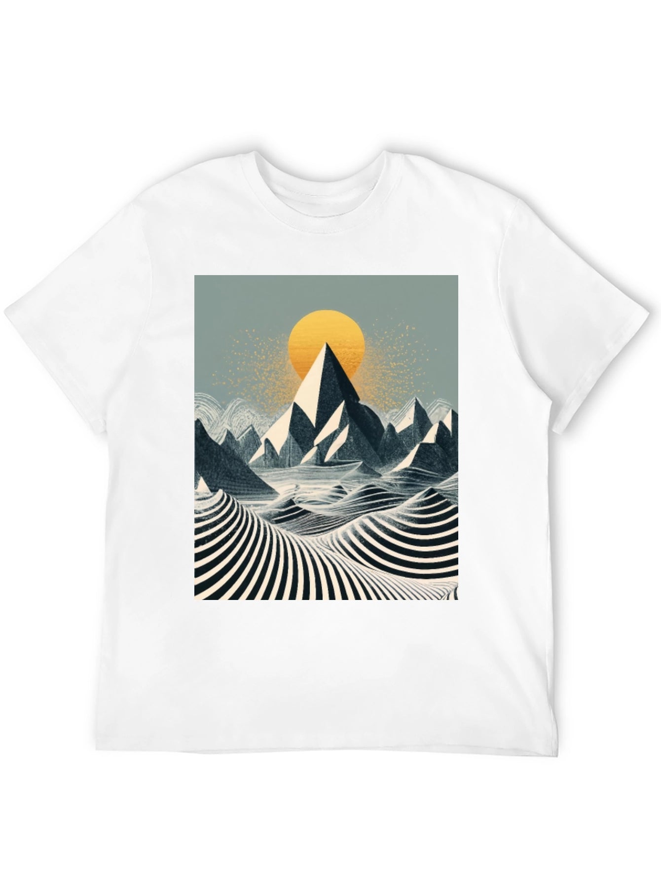 Mountain Sunset Graphic Tee - Black