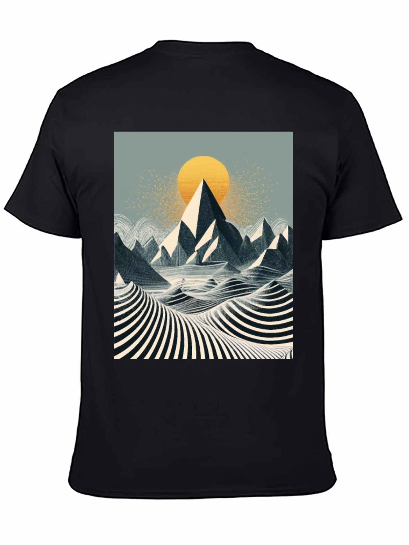 Mountain Sunset Graphic Tee - Black