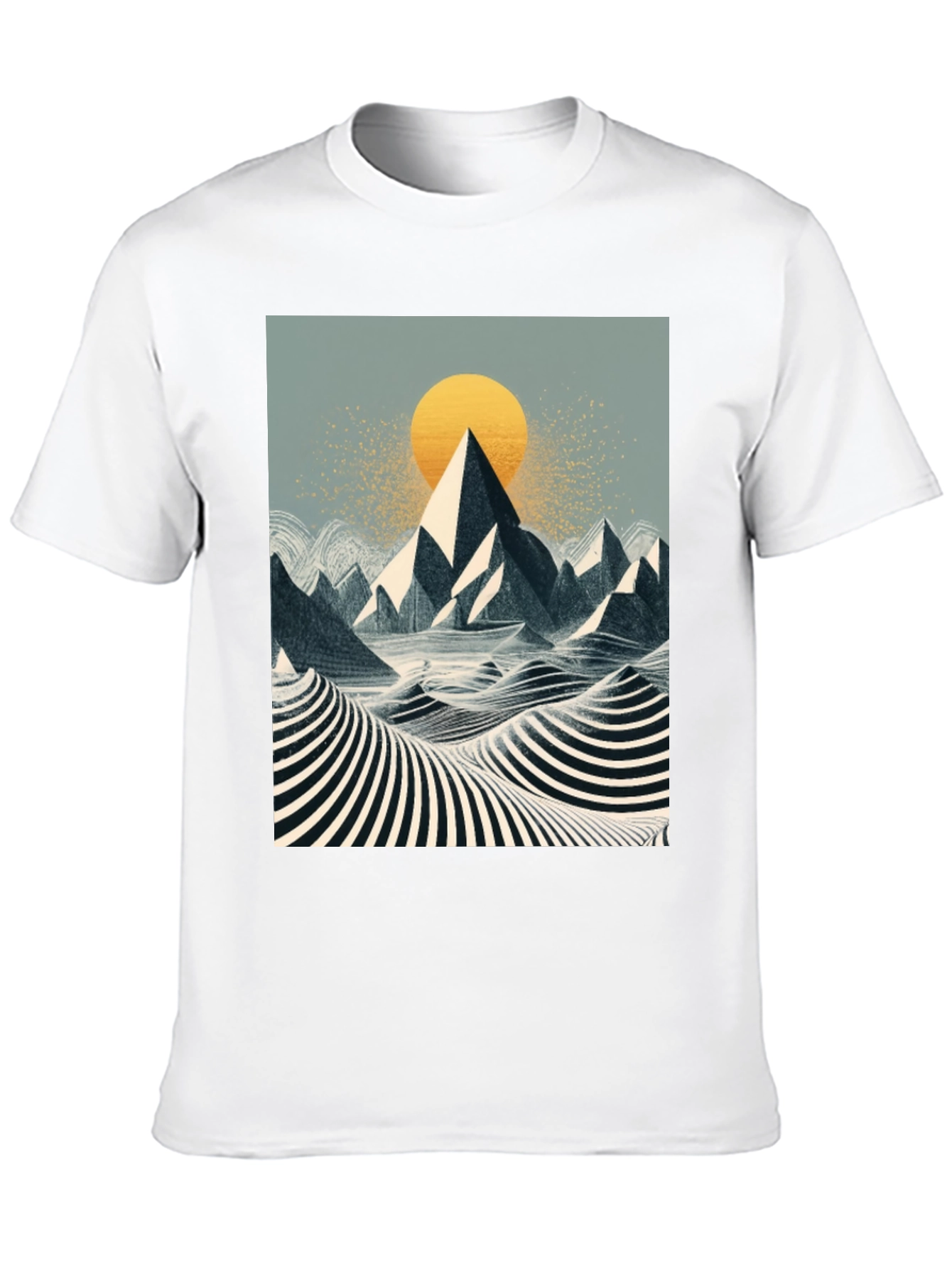 Mountain Sunset Graphic Tee - Black