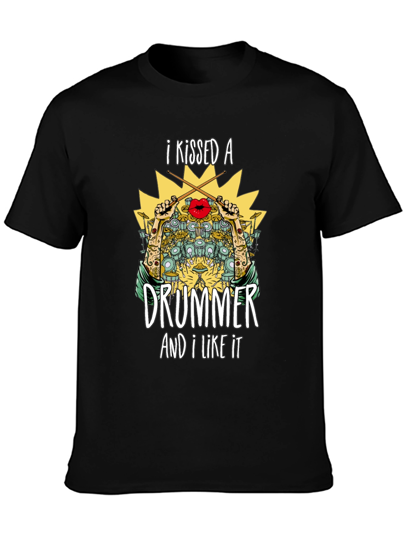 I Kissed a Drummer T-Shirt - Music Lover Tee