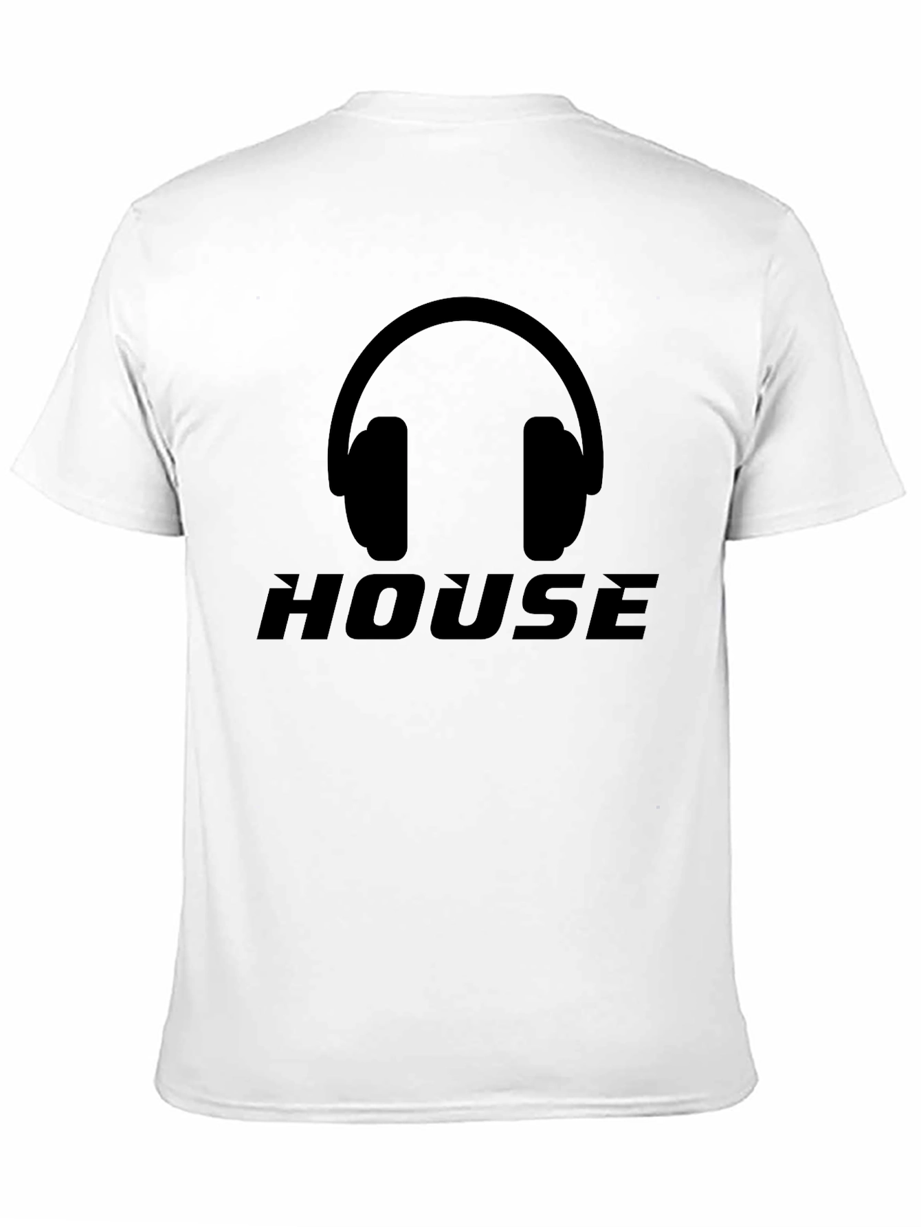 House Music Headphones Graphic Black T-Shirt