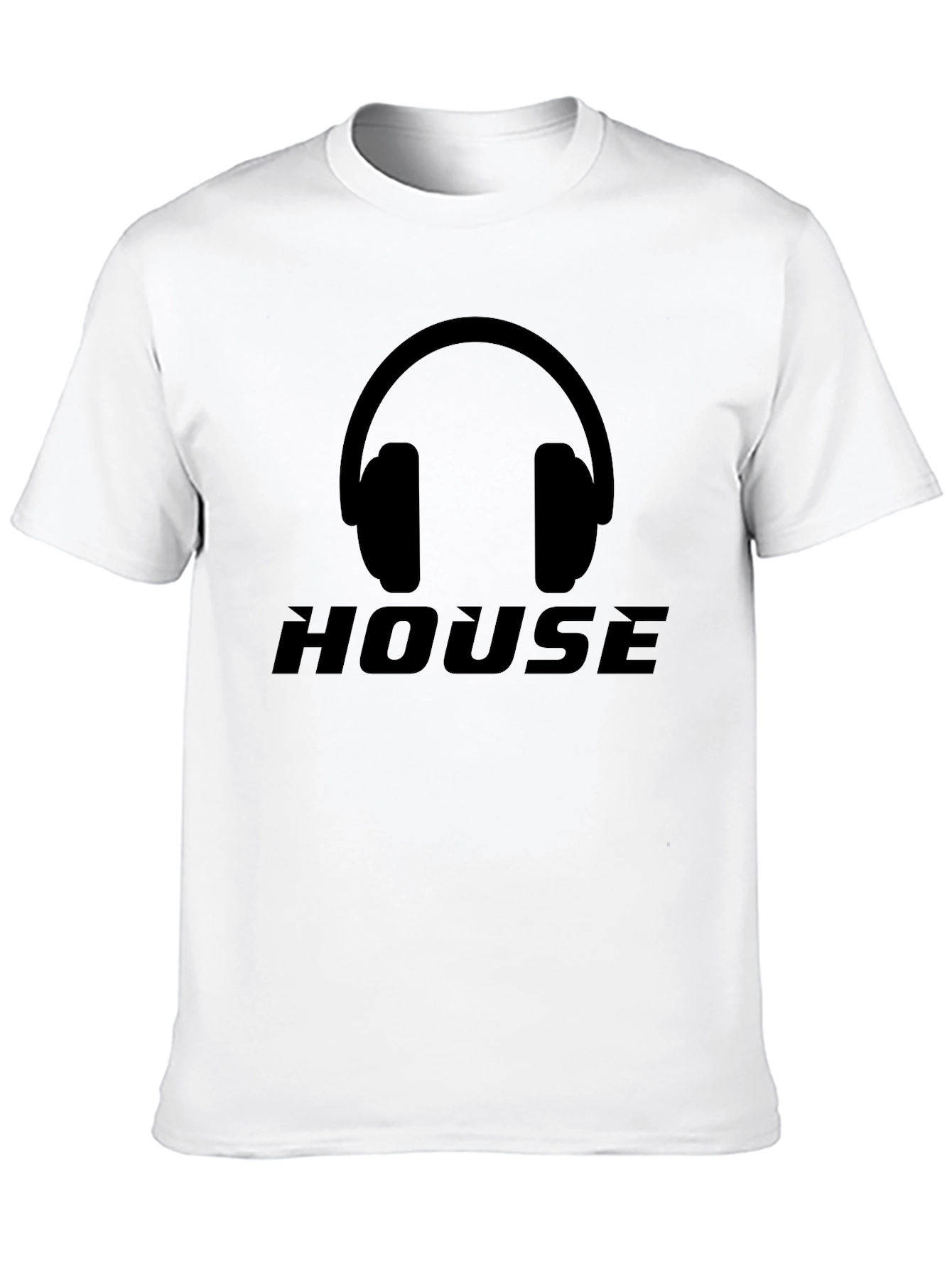 House Music Headphones Graphic Black T-Shirt
