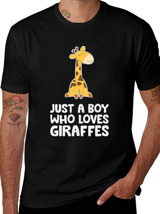 Giraffe Lover T-Shirt - Just A Boy Who Loves Giraffes
